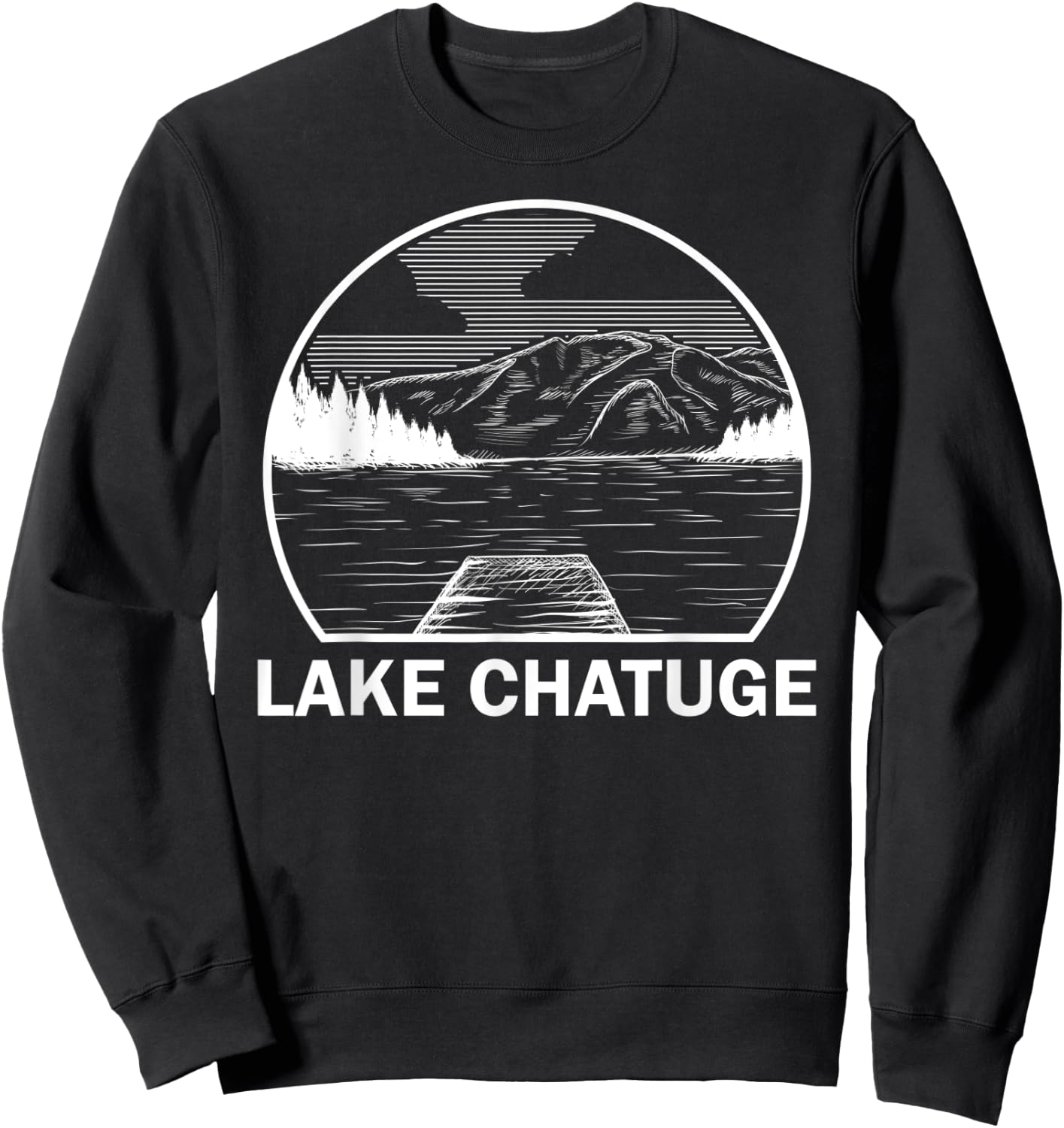 LAKE CHATUGE GEORGIA Funny Fishing Camping Summer Gift Sweatshirt - Sweatshirt | Black