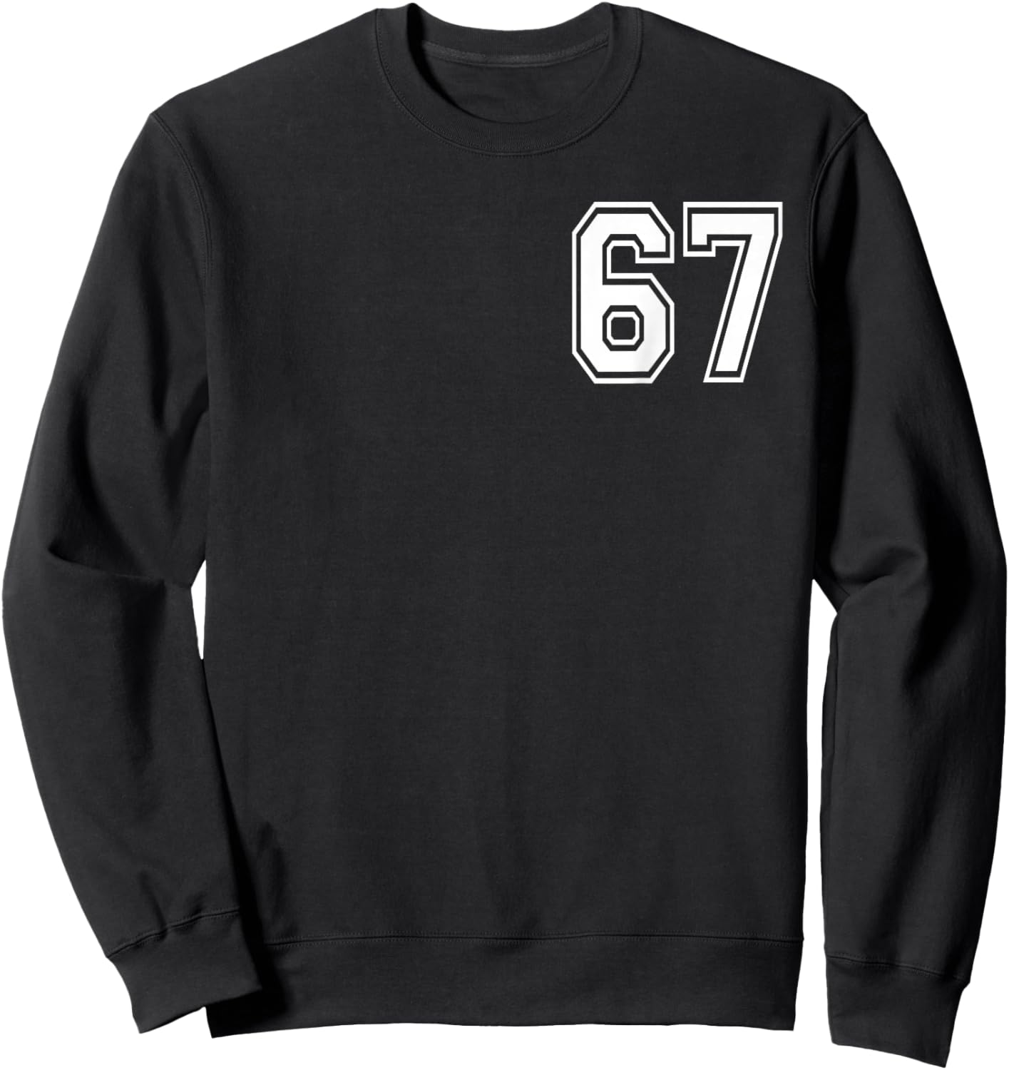 Number 67 in White Sweatshirt - Sweatshirt | Black