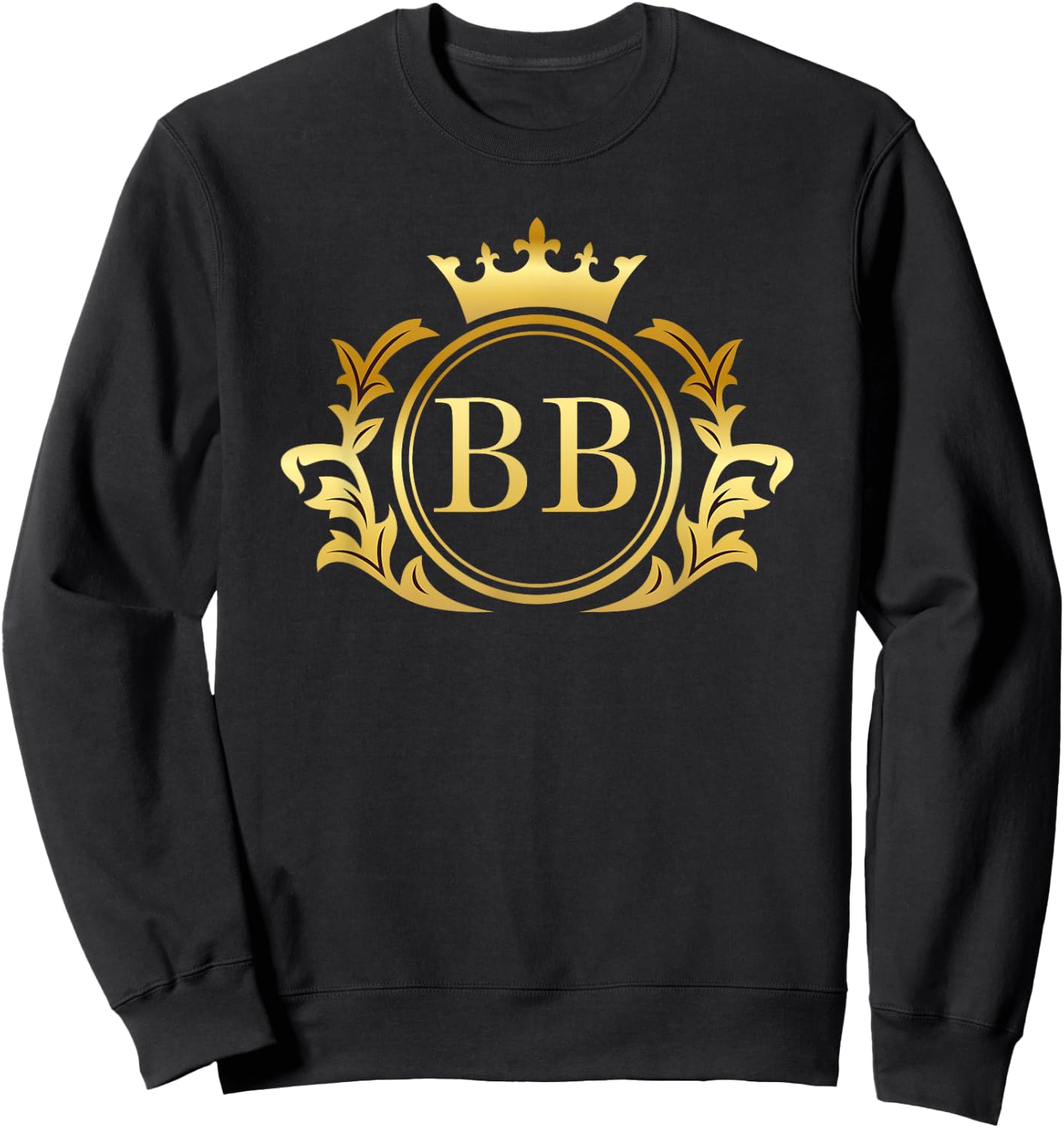 BB Initials Nickname Monogram Crest Sweatshirt - Sweatshirt | Black