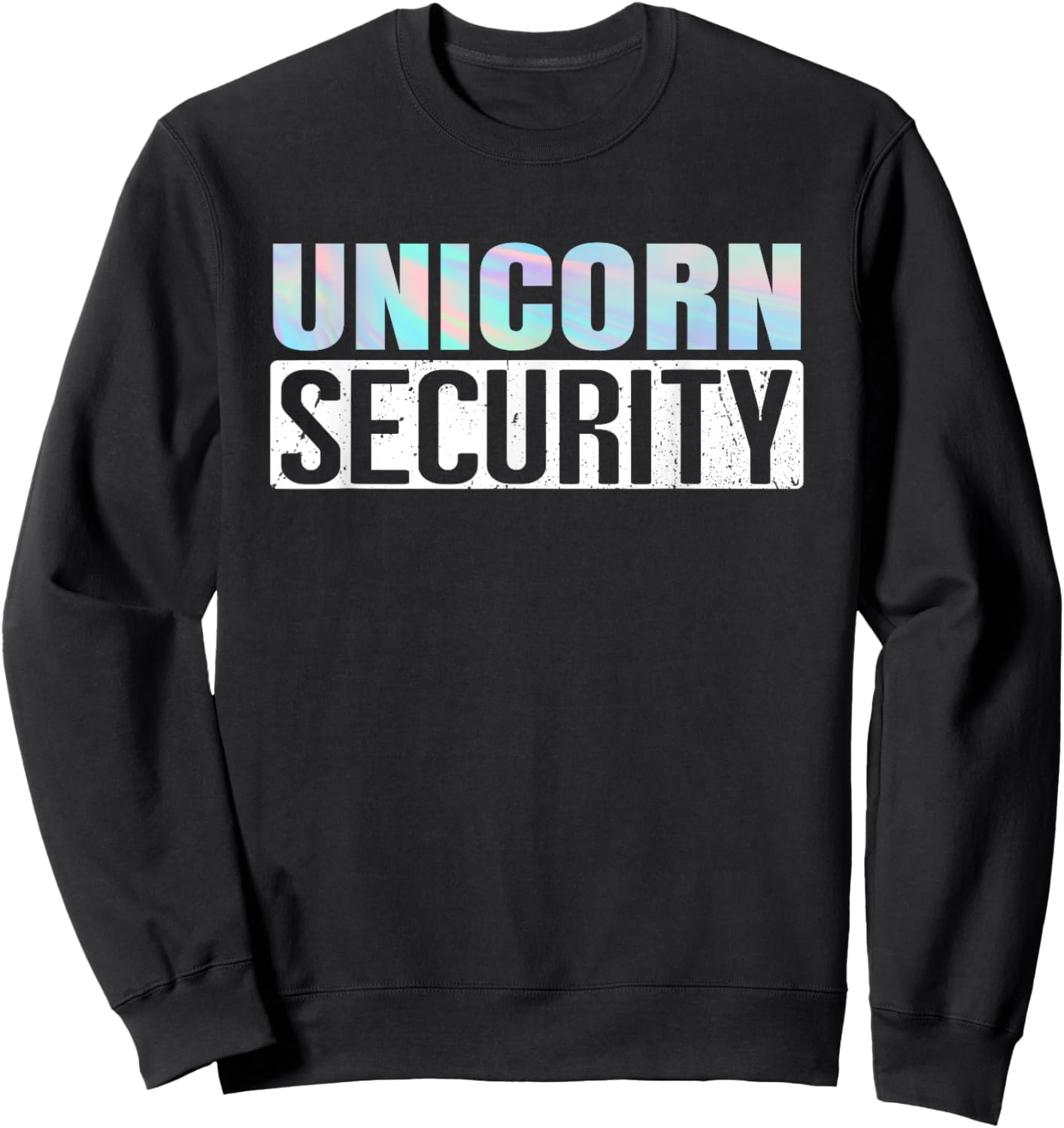 Funny Parents Halloween Store Halloween Adult Unicorn Security Black Small Classic Fit Short Sleeve Cotton 60% Polyester 40% Family (Dad, Mom, Daughter) Sweatshirt - Sweatshirt | Black