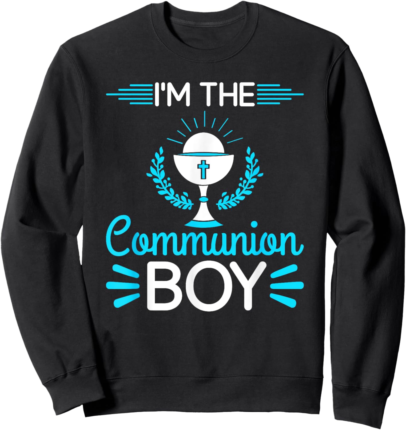 First Communion Boy Holy Sacrament Sweatshirt - Sweatshirt | Black