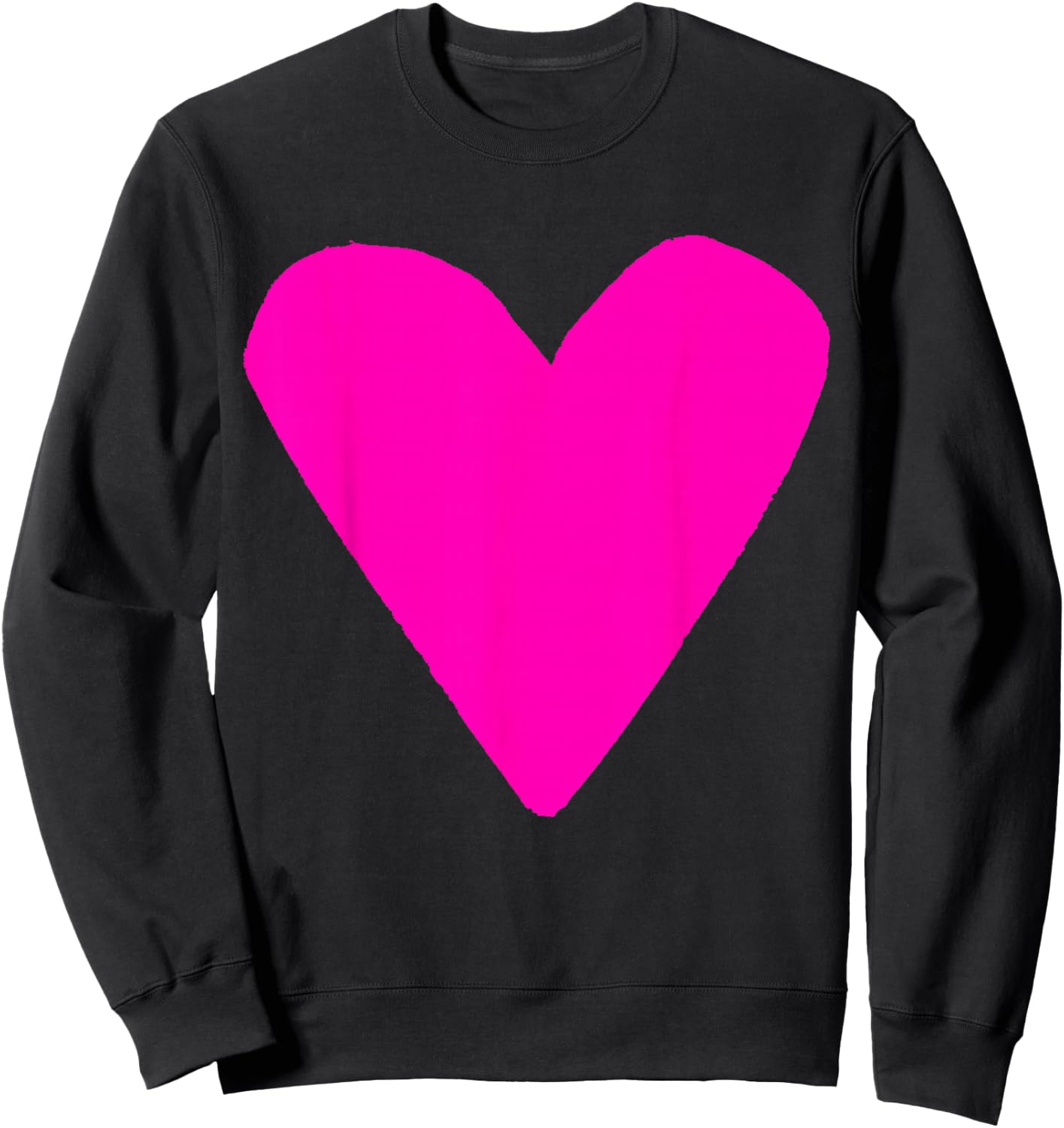 Pink Heart Black Sweatshirt - Sweatshirt | Black