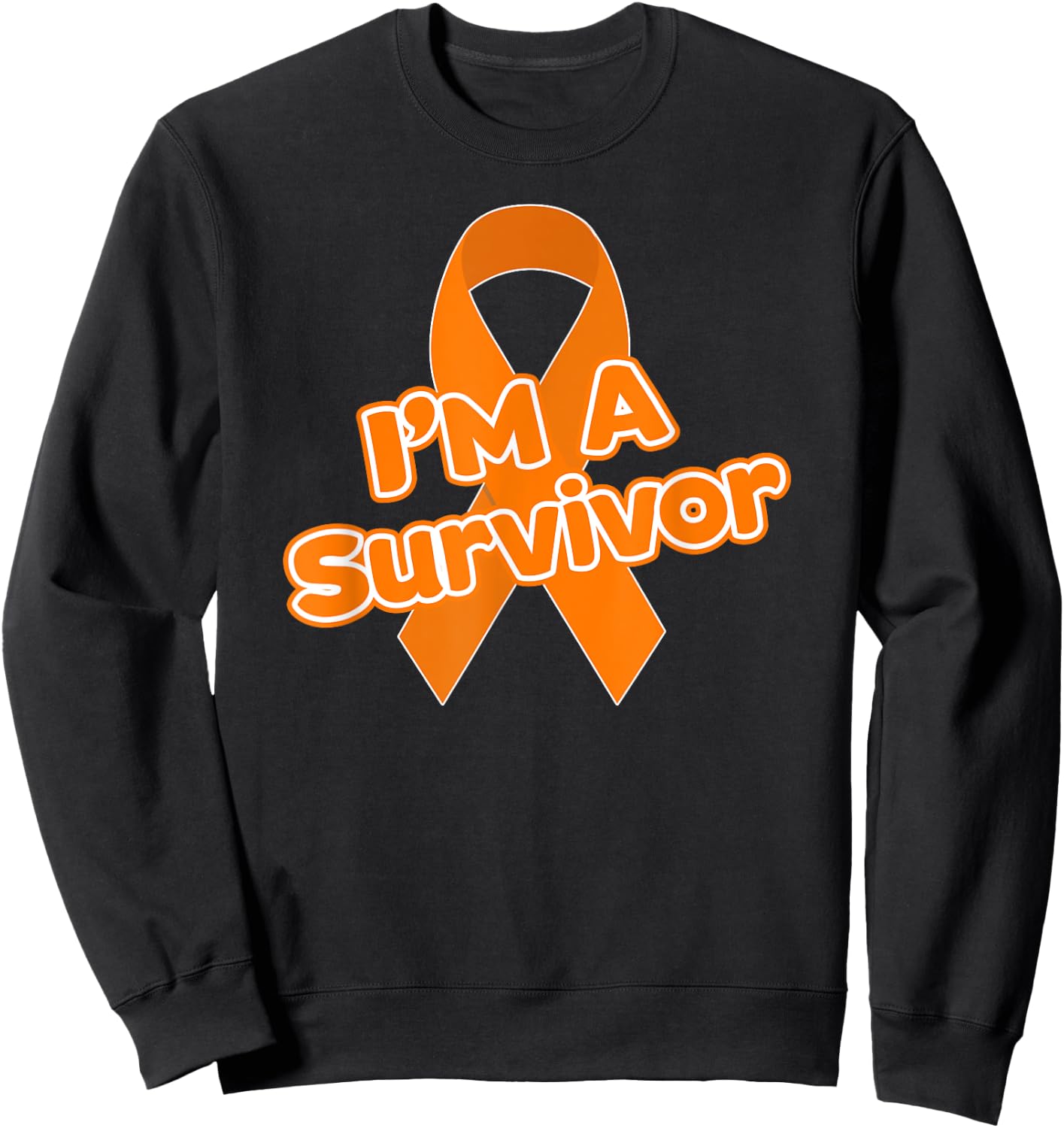 Kidney Cancer Awareness Survivor Gift Orange Ribbon Sweatshirt - Sweatshirt | Black