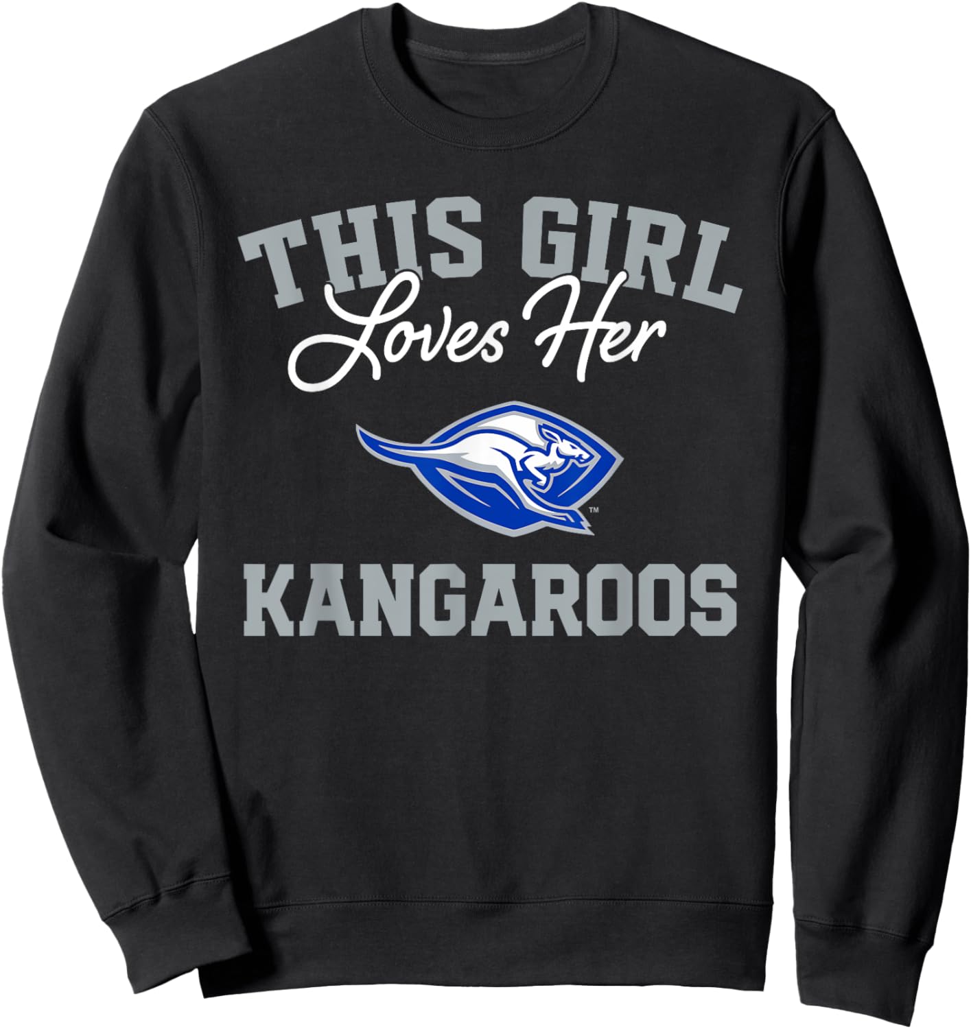Weatherford Kangaroos Logo This Girl Loves Her HS Sweatshirt - Sweatshirt | Black