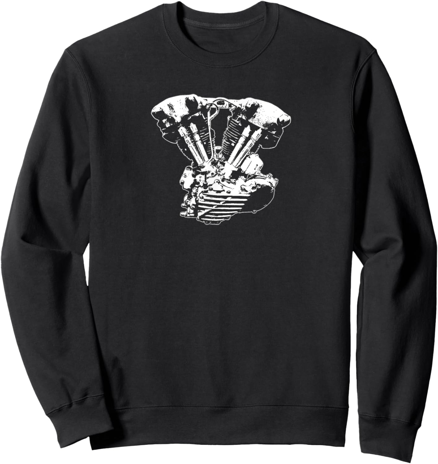 Vintage Knucklehead Style Motorrad Motor Sweatshirt - Sweatshirt | Black
