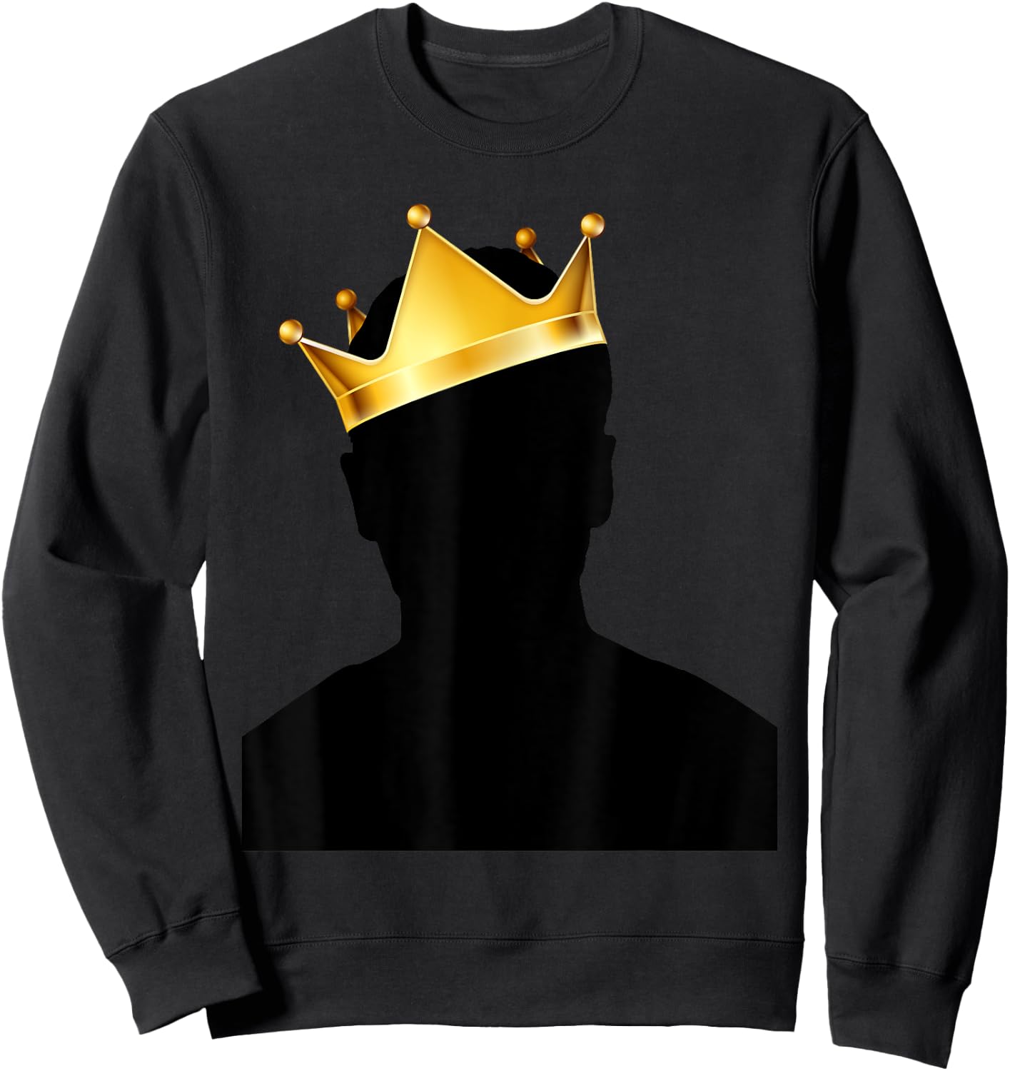 Royal Black King Magic With Golden Crown, Mysterious King Sweatshirt - Sweatshirt | Black