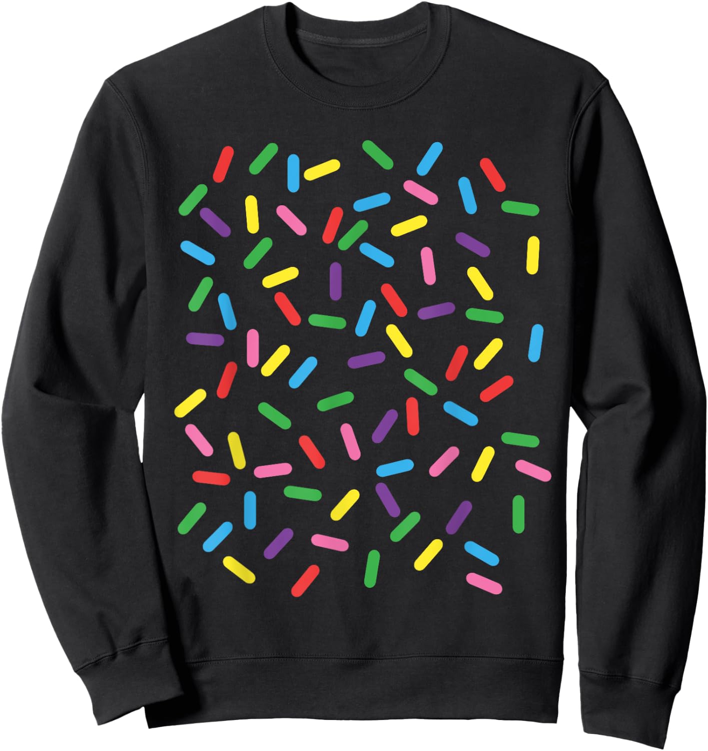 Ice Cream Halloween DIY Costume Rainbow Sprinkles Doughnut Women Sweatshirt - Sweatshirt | Black