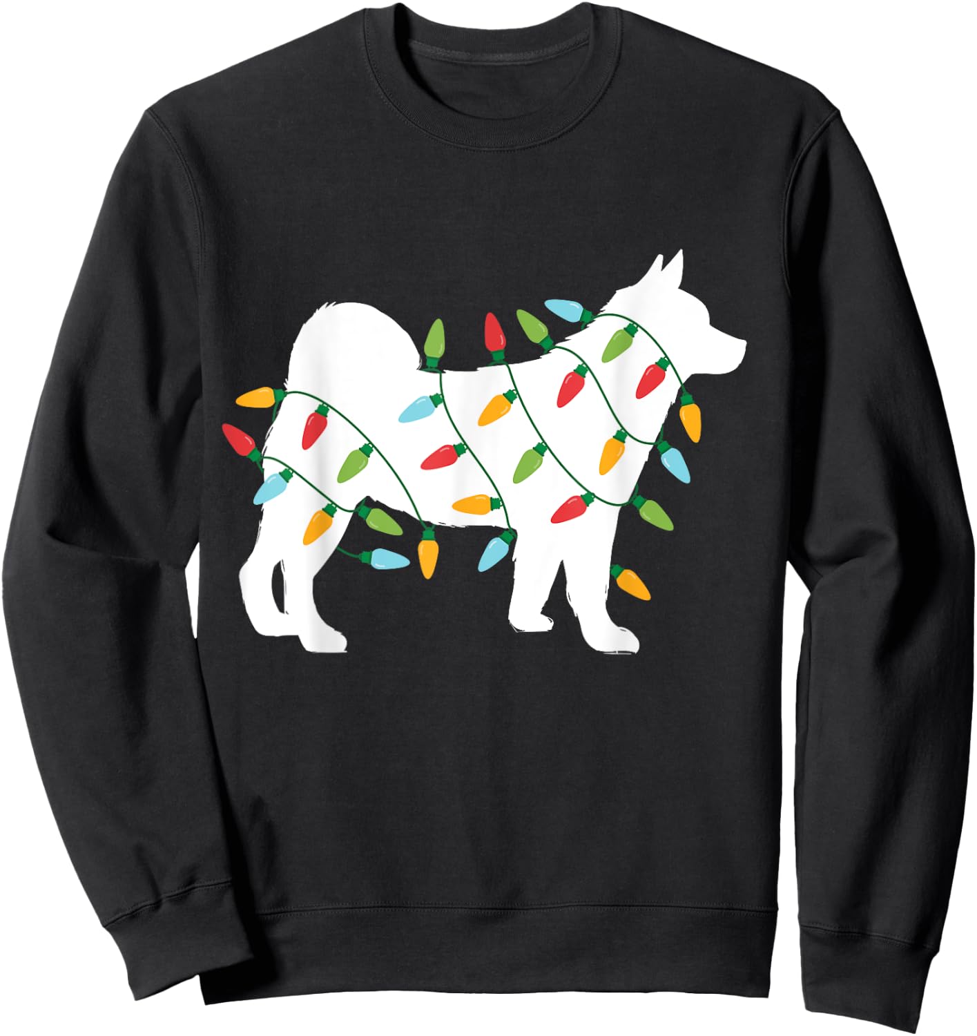 Christmas Lights Akita T Shirt Cute Gifts for Dog Lovers Sweatshirt - Sweatshirt | Black