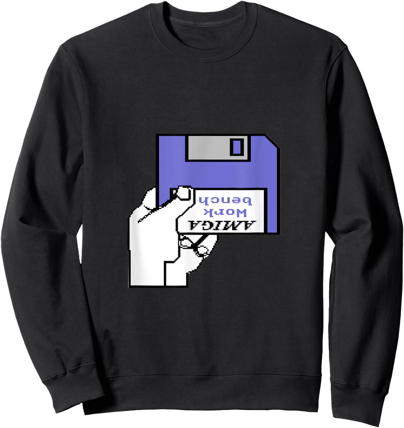 Amiga Workbench Floppy Insert Retro Computer Sweatshirt - Sweatshirt | Black