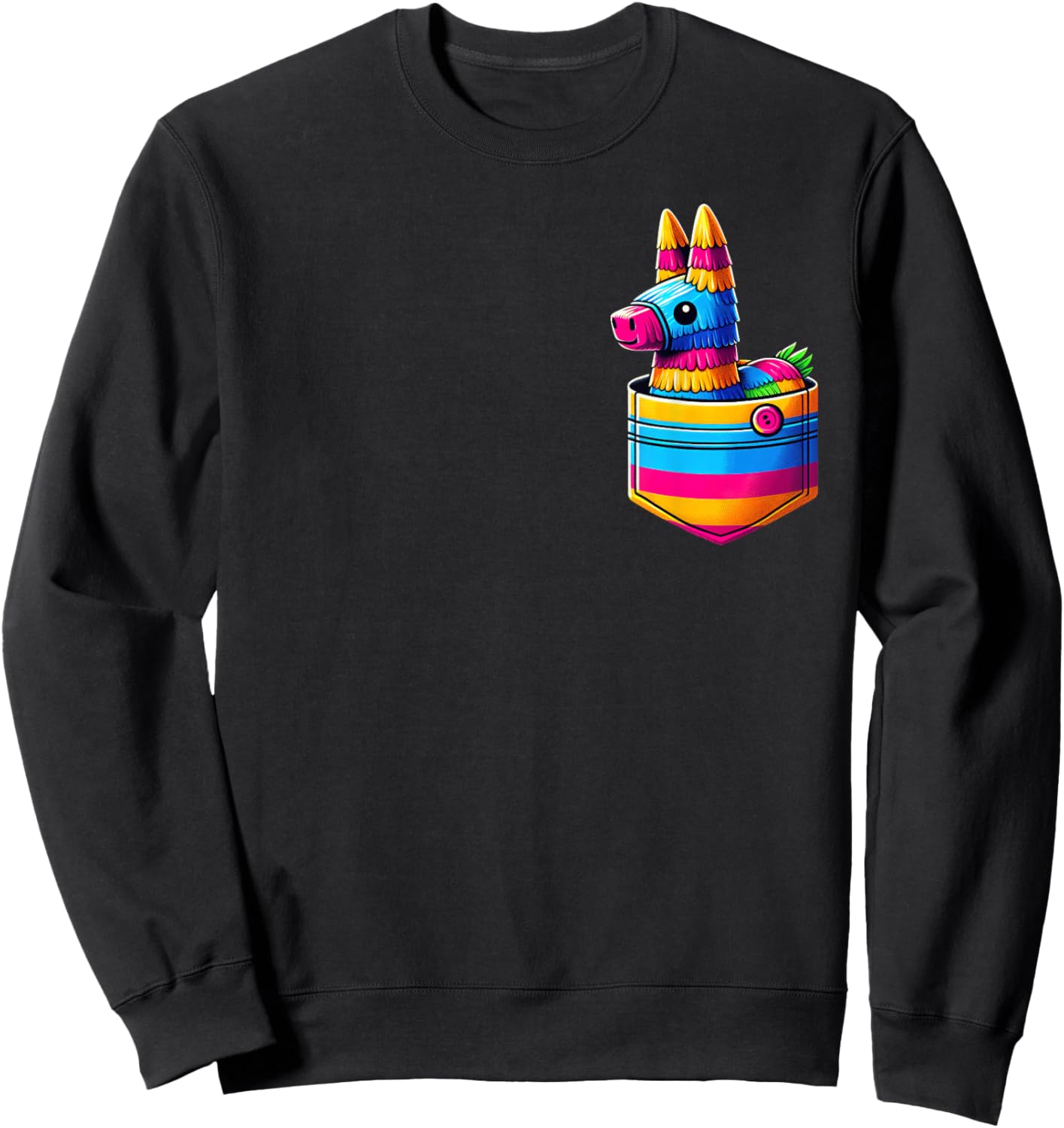 Pocket Pinata Serape Cinco De Mayo Mexican Fiesta Party Kids Sweatshirt - Sweatshirt | Black