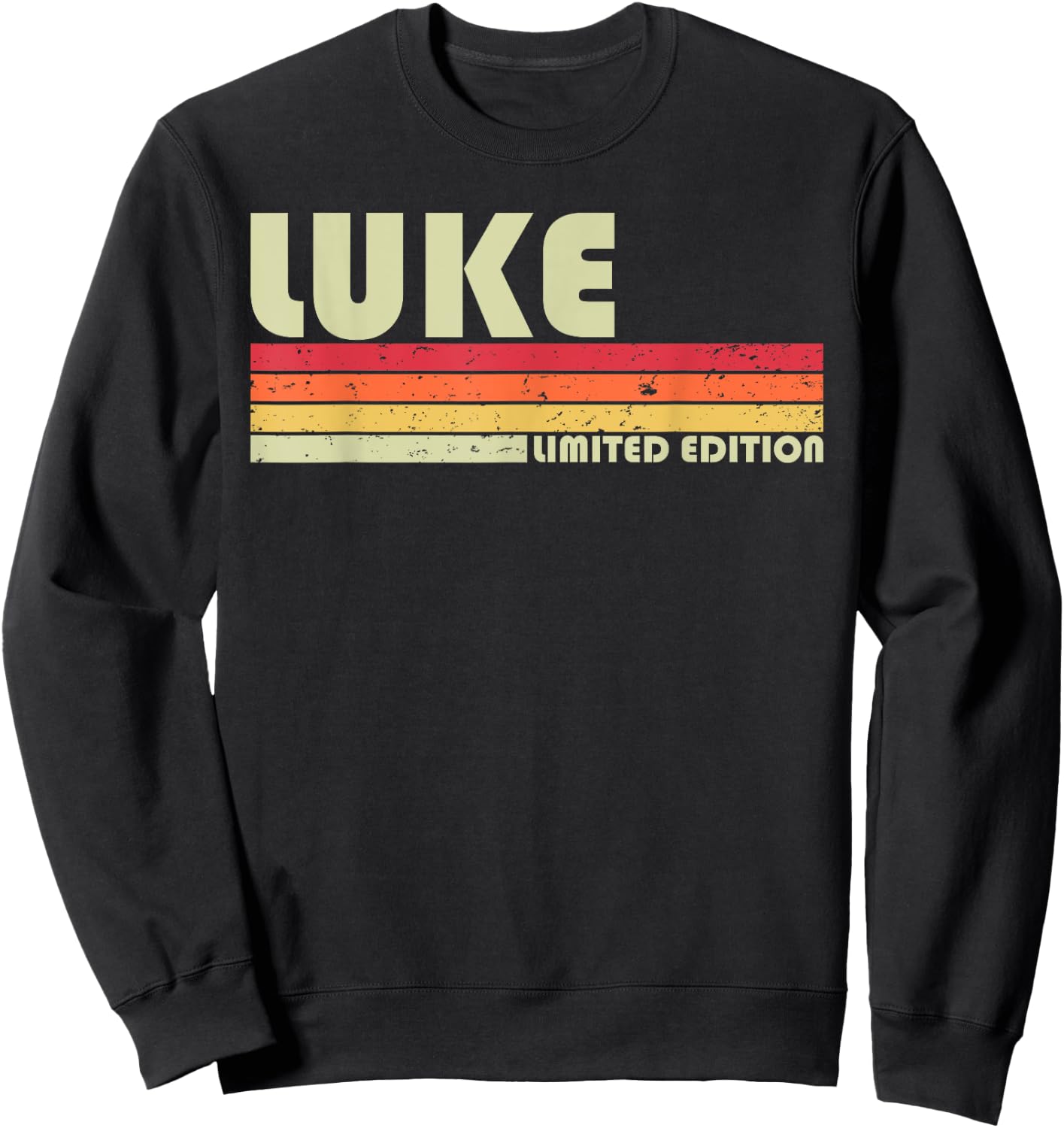 LUKE Gift Name Personalized Funny Retro Vintage Birthday Sweatshirt - Sweatshirt | Black