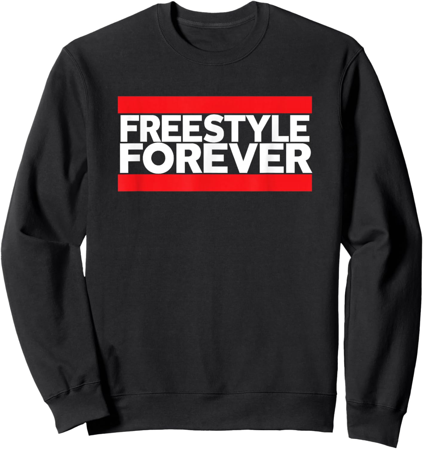 Freestyle Forever Music Fan 80s Retro Rap Style Graphic Sweatshirt - Sweatshirt | Black