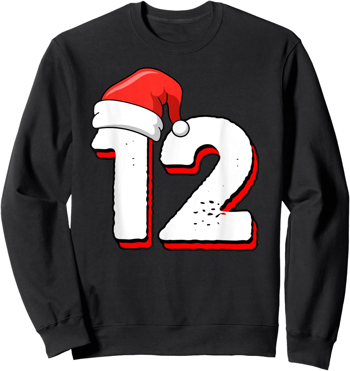 12th Birthday Christmas Number 12 Years Old Birthday Sweatshirt - Sweatshirt | Black