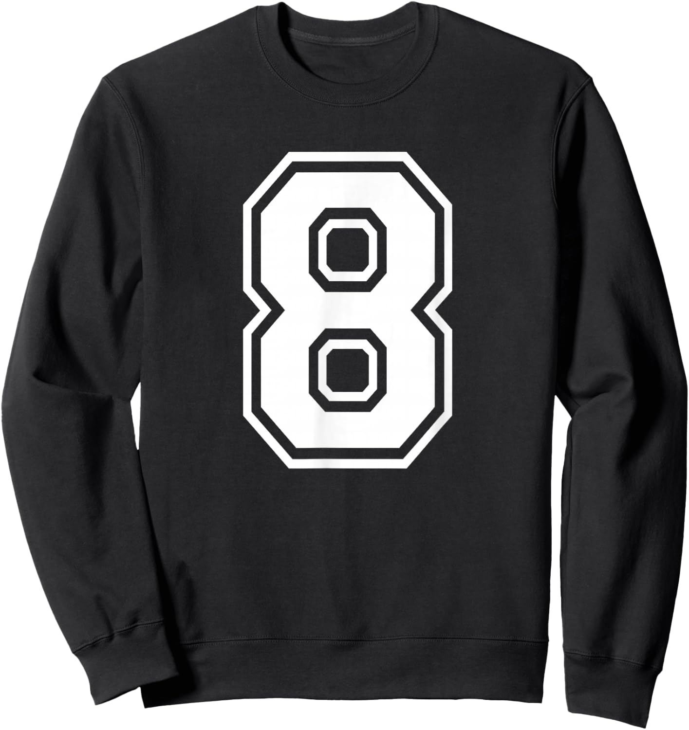 Number 8 Birthday Gift Sports Player Team Numbered Jersey Sweatshirt - Sweatshirt | Black