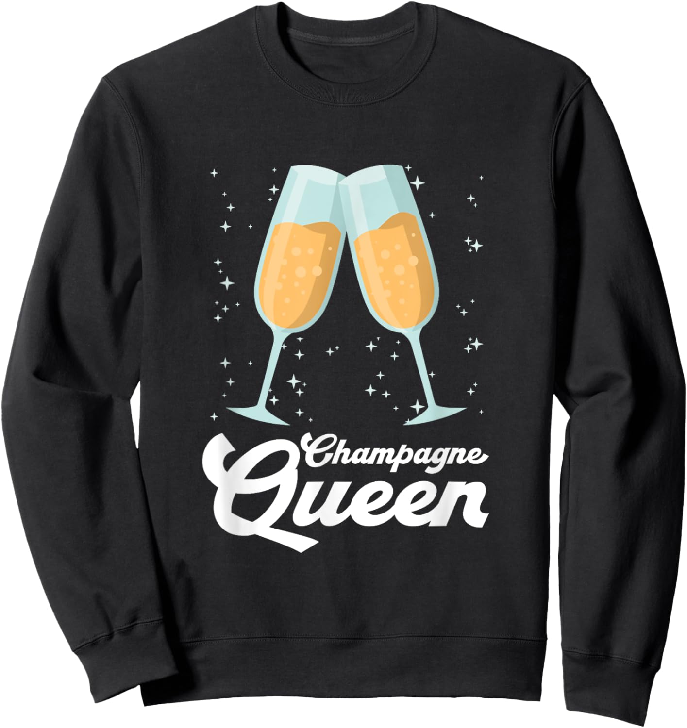 Champagne Queen | Party Birthday Sweatshirt - Sweatshirt | Black