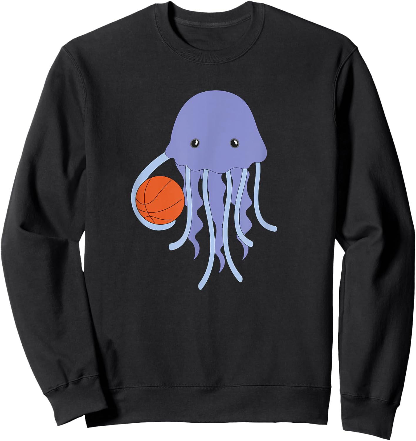 Jellyfish Playing Basketball Octopus Basketball Player Sweatshirt - Sweatshirt | Black