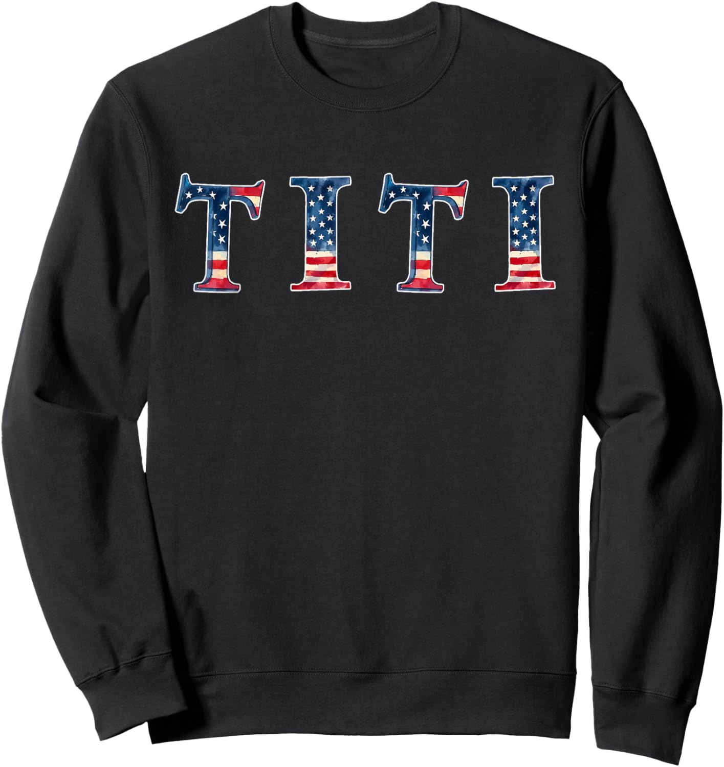 Patriotic American Flag Aunt Titi Merica Sweatshirt - Sweatshirt | Black