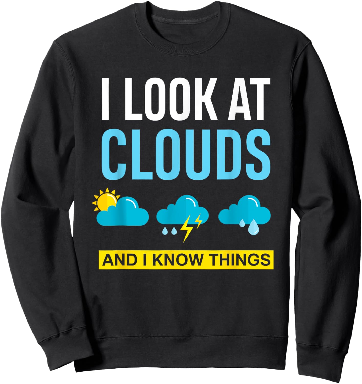 I Look At Clouds And I Know Things Funny Meteorologist Gift Sweatshirt - Sweatshirt | Black
