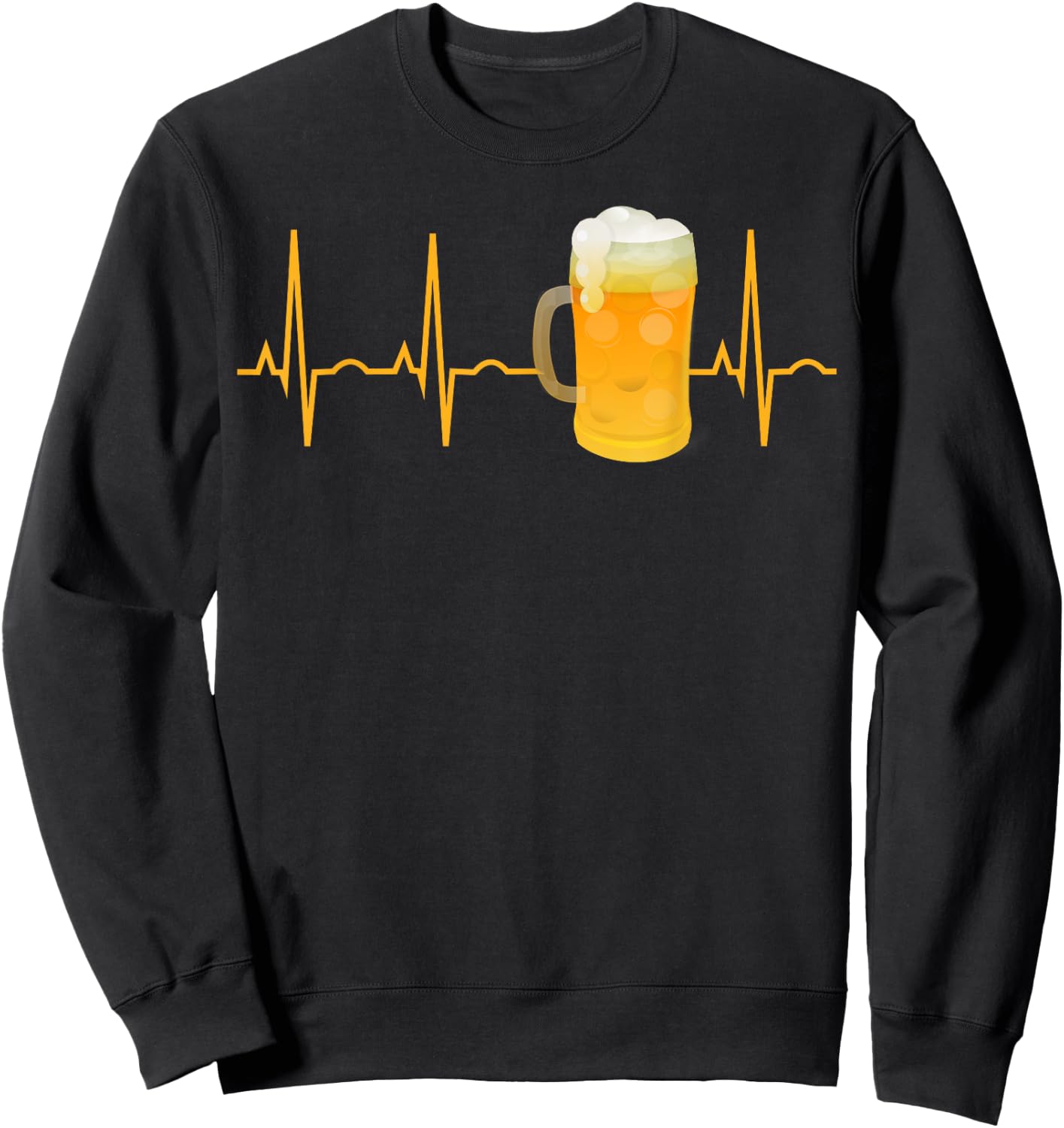 Beer Lover Gift Shirt Beer Heartbeat & Women Sweatshirt - Sweatshirt | Black