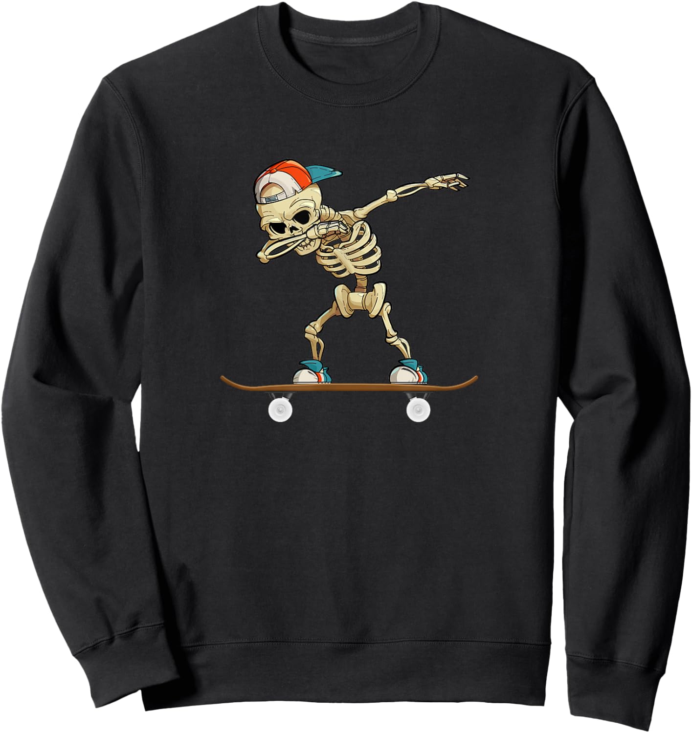Dabbing Skeleton Skater Sweatshirt - Sweatshirt | Black