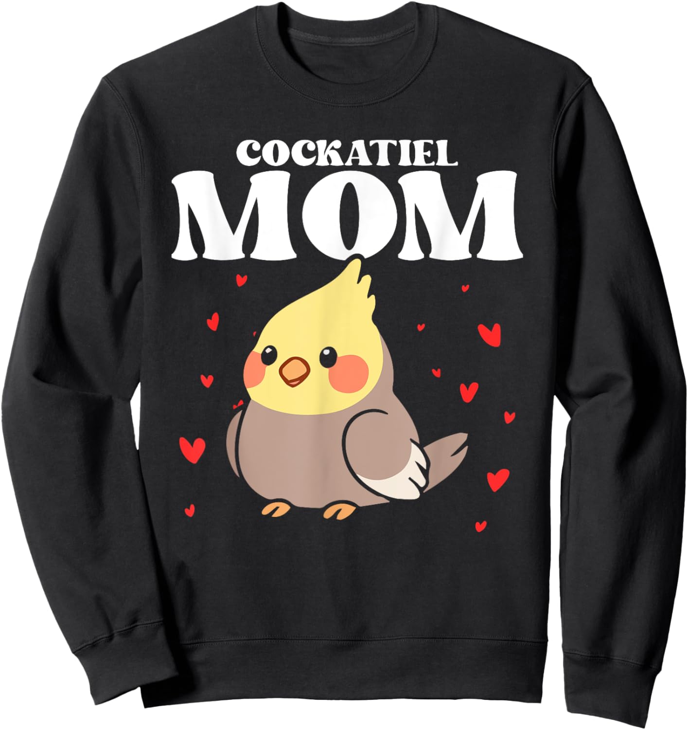 Cockatiel Mom Mother Bird Lover Ornithology Mother's Day Sweatshirt - Sweatshirt | Black