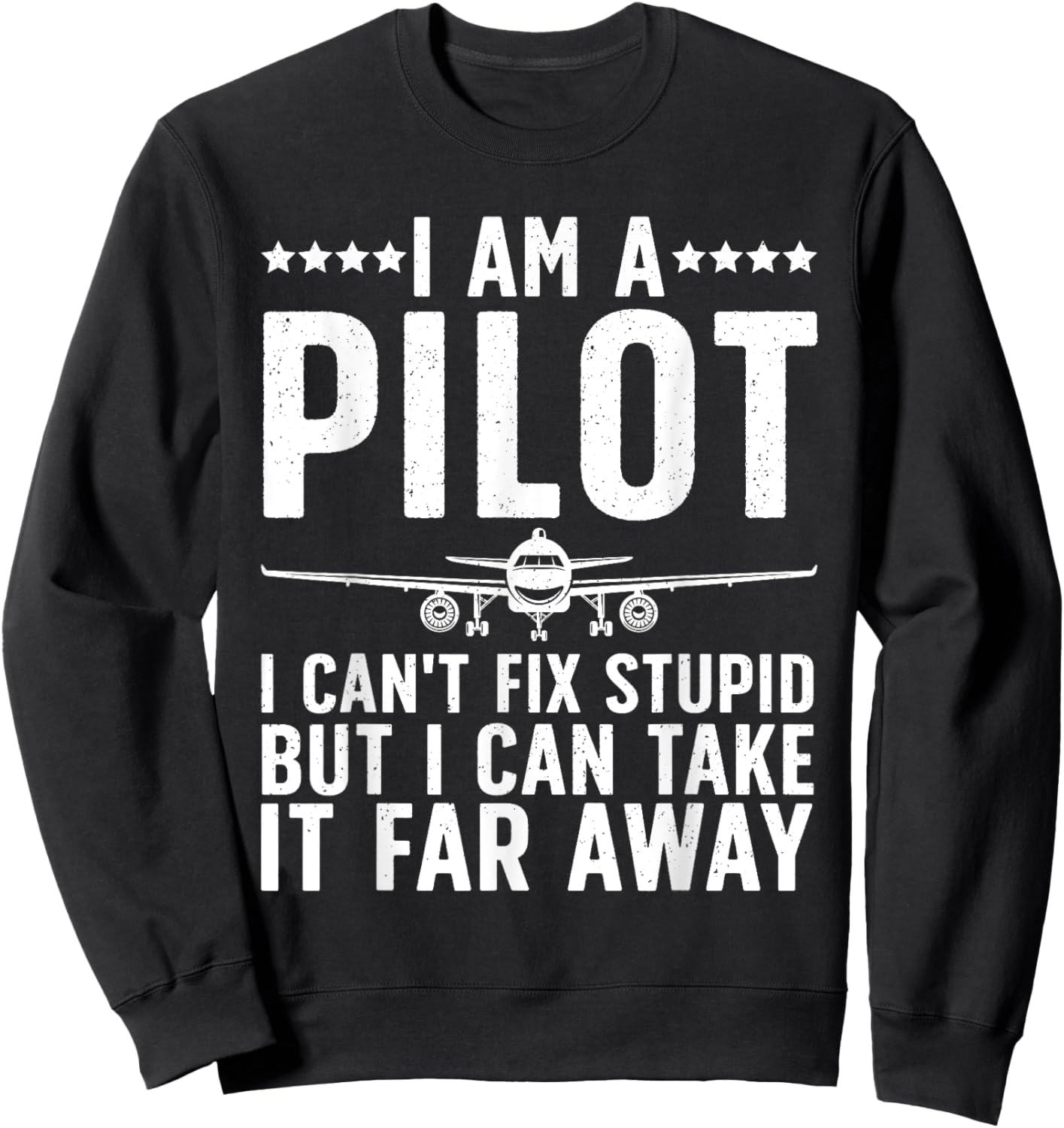 Funny Pilot Art Women Aircraft Themed Airplane Pilot Sweatshirt - Sweatshirt | Black