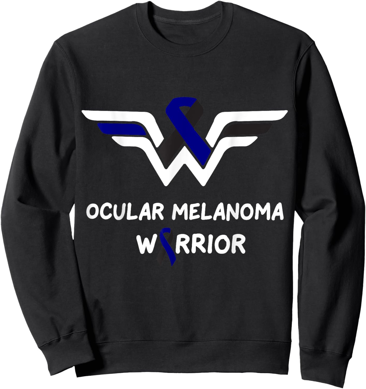 Ocular Melanoma Awareness Warrior Support Survivor Ribbon Sweatshirt - Sweatshirt | Black