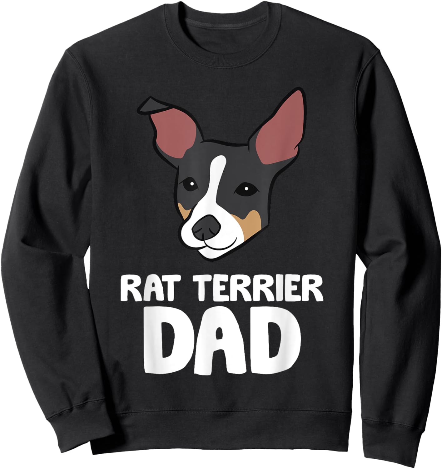 Rat Terrier Dog Owner Papa Funny Rat Terrier Dad Women Girls Kids Sweatshirt - Sweatshirt | Black