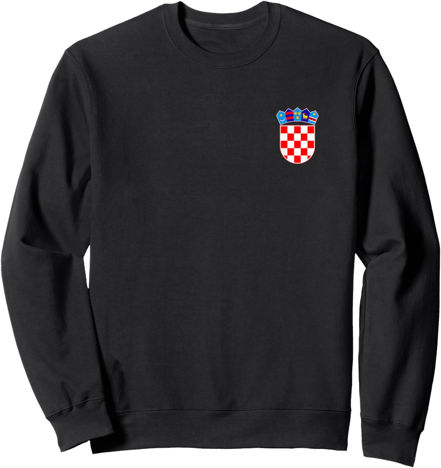 Hrvatska Kroatien Croatia Kroatien Wappen Nationalflagge Kroatien Hrvatska Schwarz Klein Crew-Ausschnitt Lässig Sweatshirt - Sweatshirt | Black
