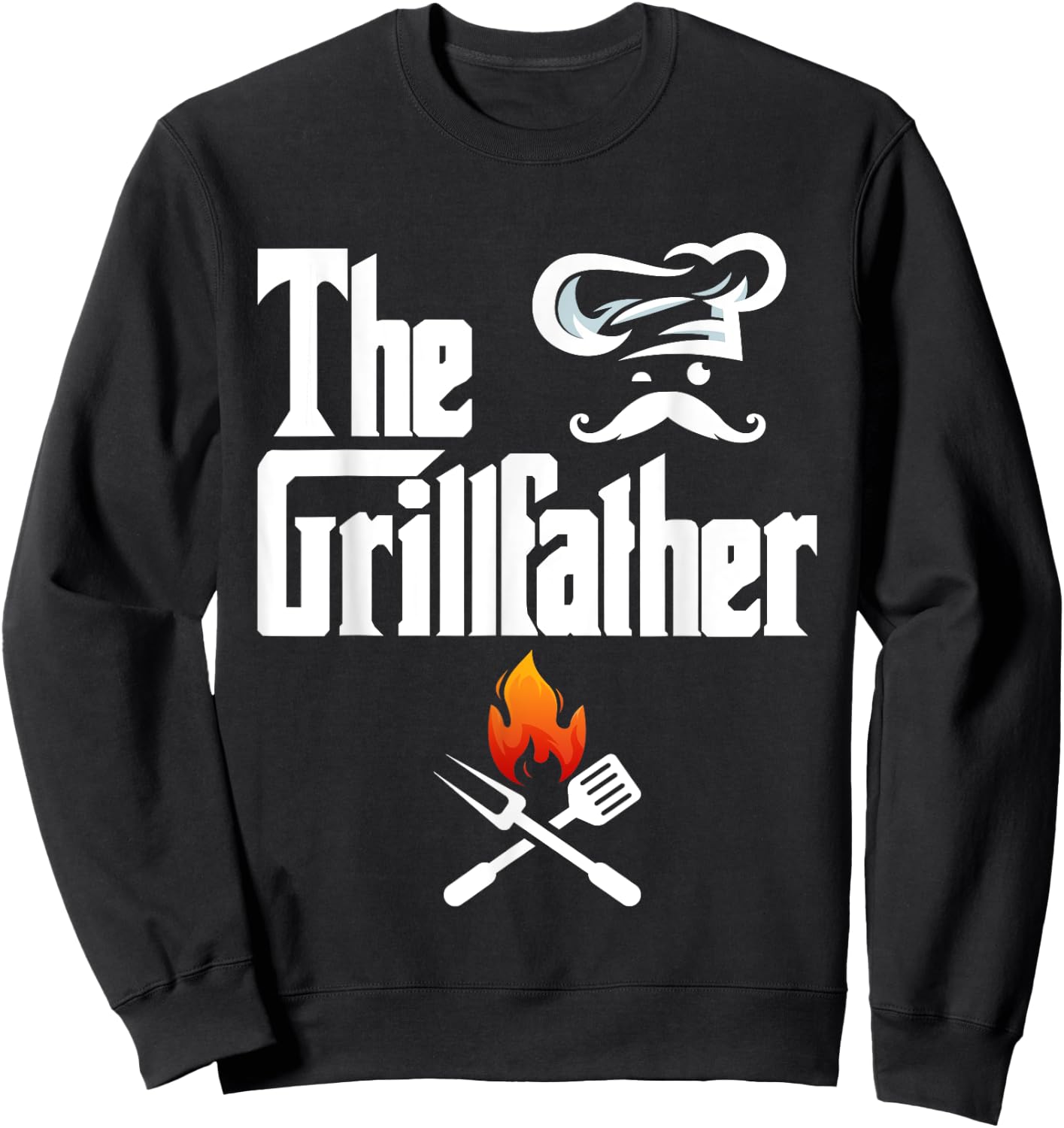The Grillfather BBQ Grill & Smoker Graphic Barbecue Dad Sweatshirt - Sweatshirt | Black