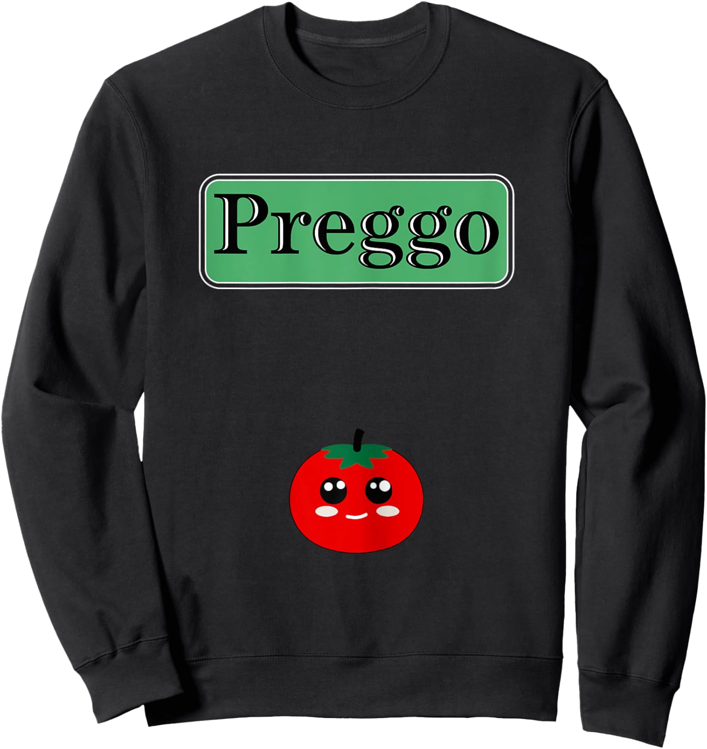 Preggo Sauce Funny Maternity Halloween Costume Tomato Sauce Sweatshirt - Sweatshirt | Black