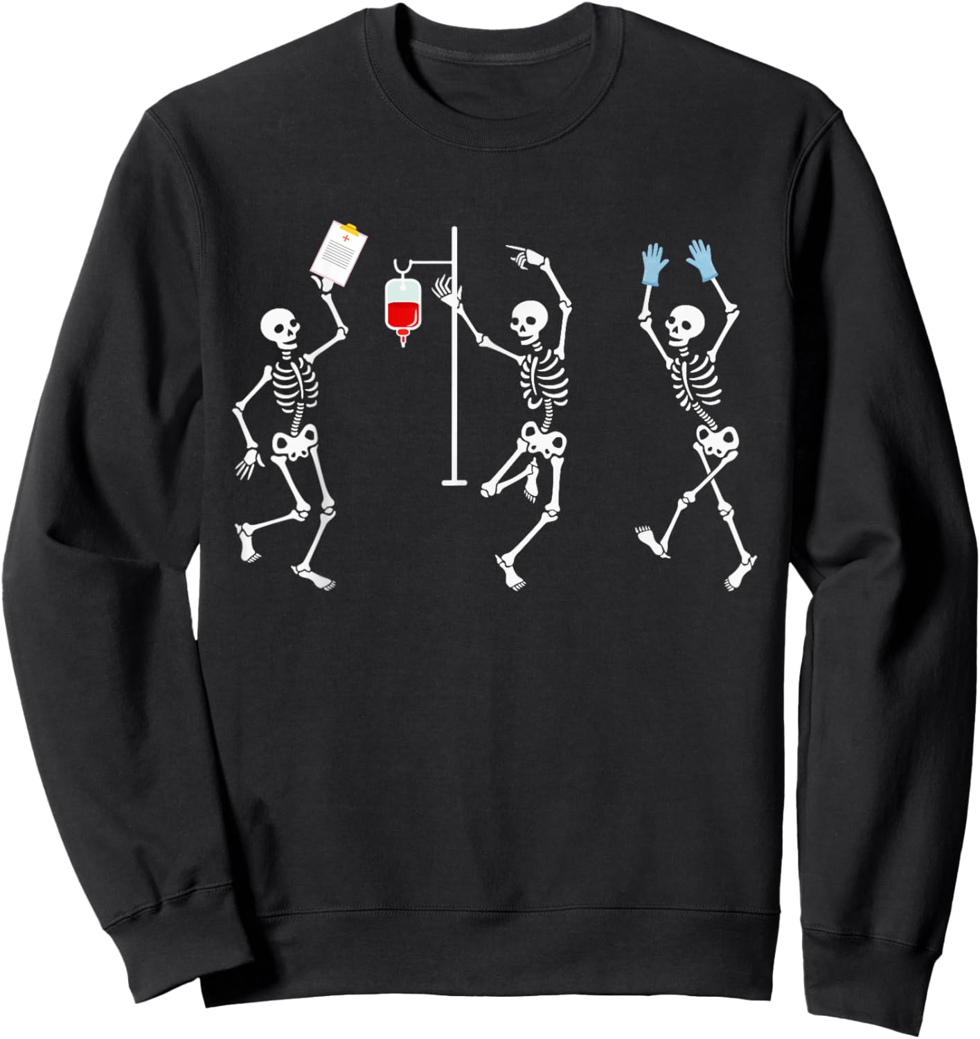 Funny Nurse Skeleton, Halloween healthcare Crew, Skeleton Sweatshirt - Sweatshirt | Black