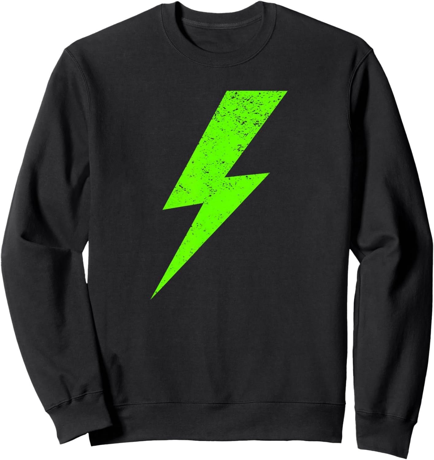 Simple Lightning Green Bolt Sweatshirt - Sweatshirt | Black