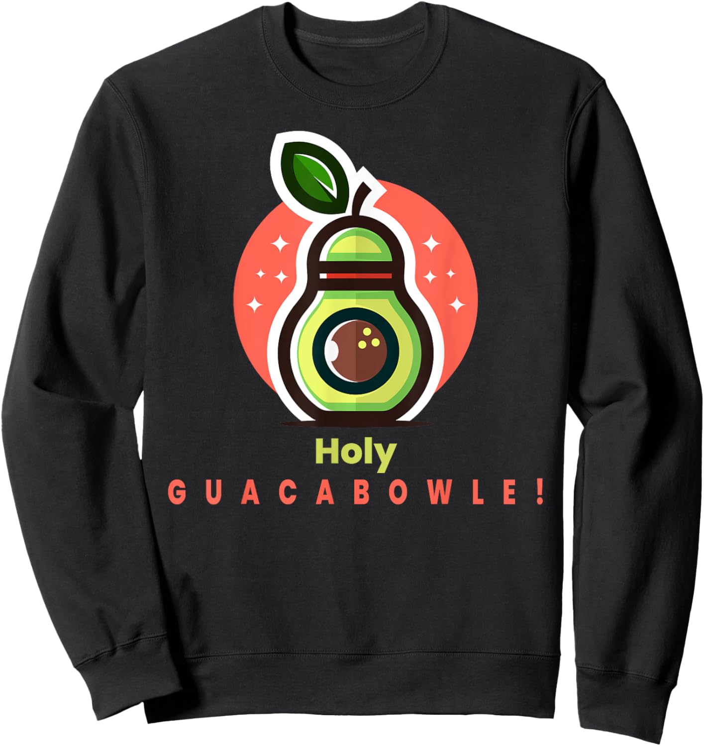 Funny Bowler Holy Guacabowle Avocado Sweatshirt - Sweatshirt | Black