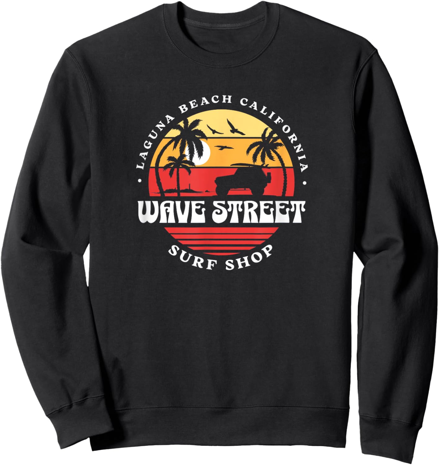 WAVE STREET SURF SHOP Beach Bum Logo Sweatshirt - Sweatshirt | Black