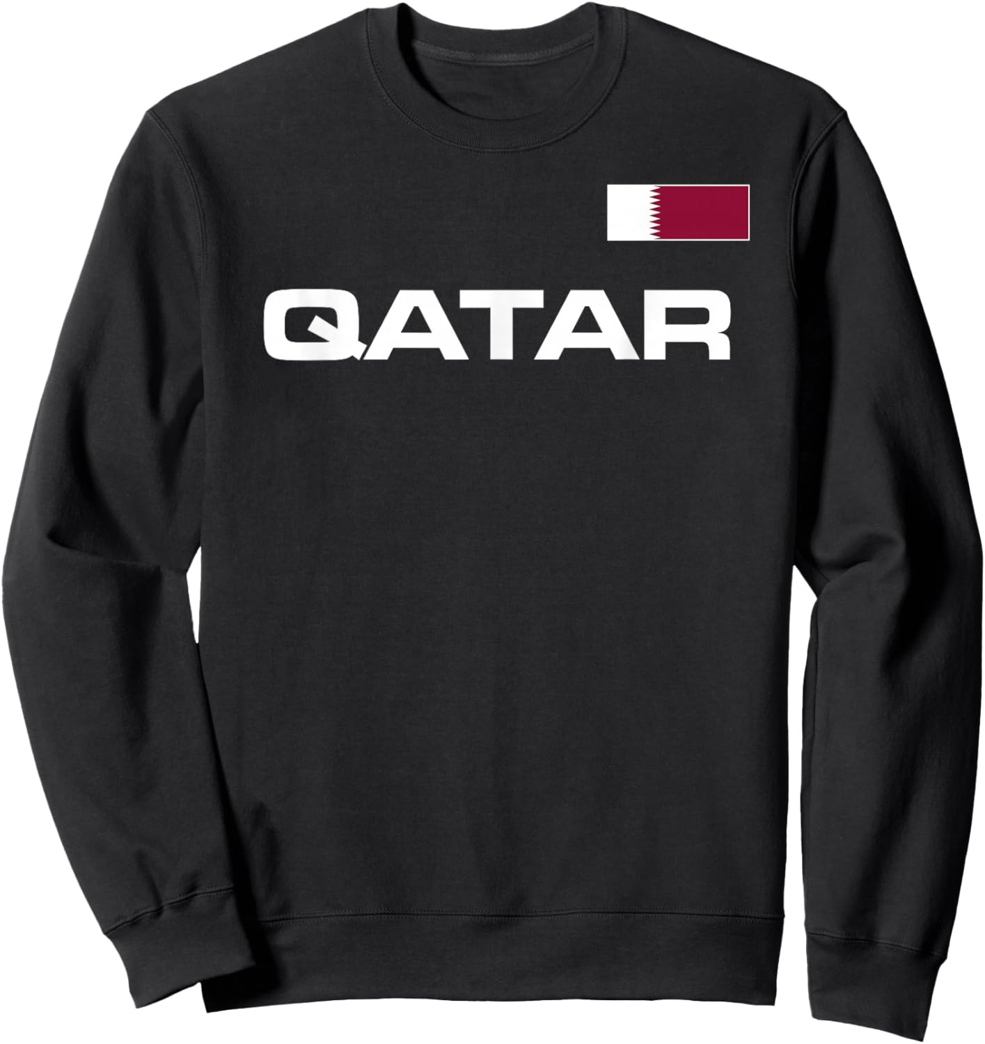 Qatar Flag Sporty Jersey Qatari Athletic Style Sweatshirt - Sweatshirt | Black