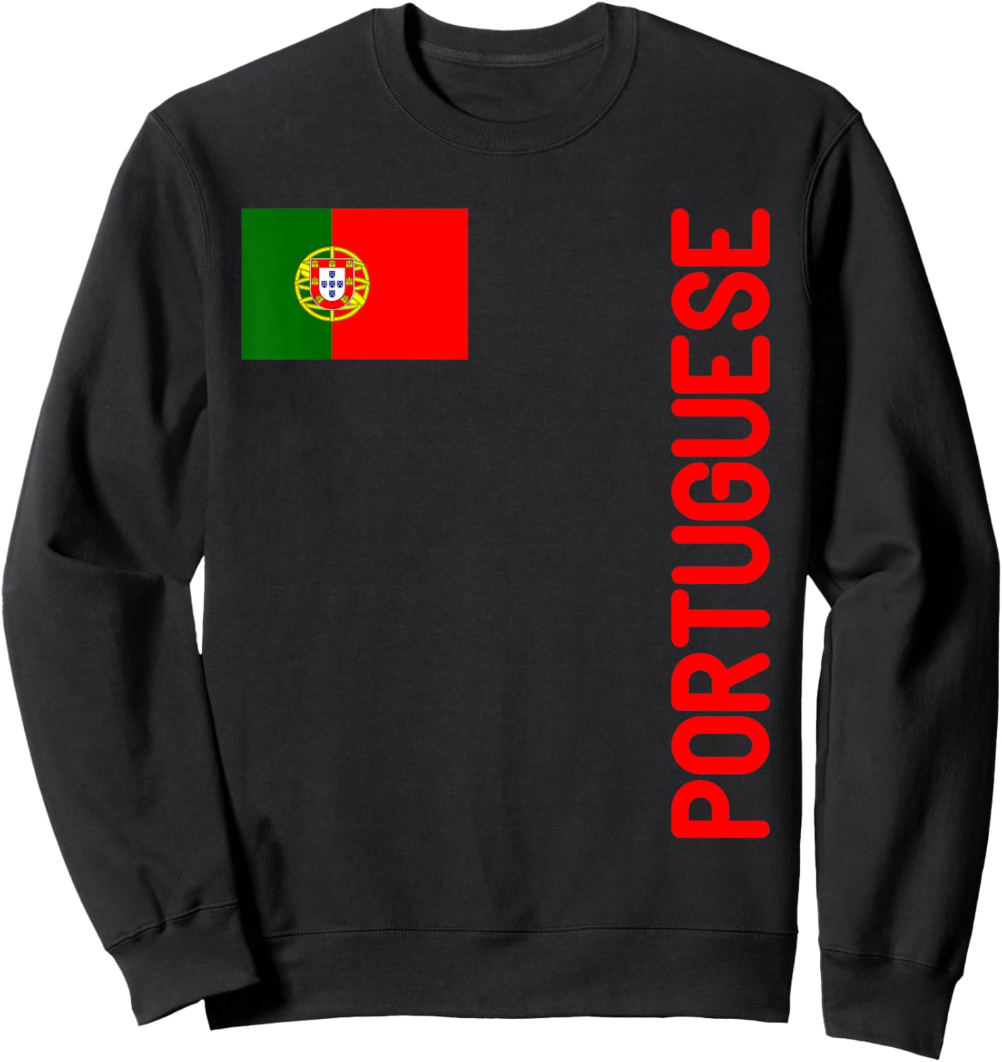 Portuguese Flag And Portugal Roots Sweatshirt - Sweatshirt | Black