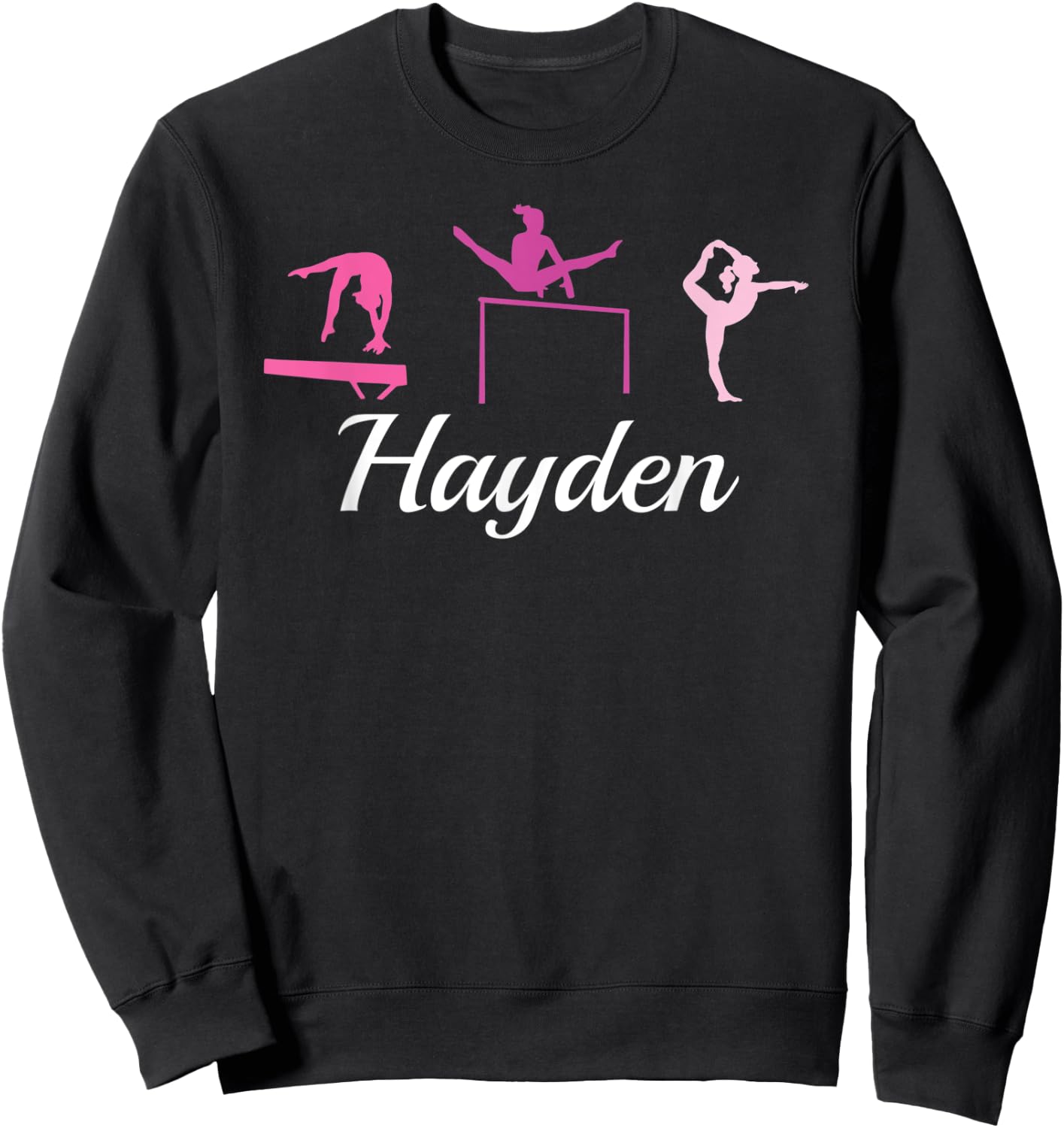 Hayden Name Gift Personalized Gymnastics Sweatshirt - Sweatshirt | Black