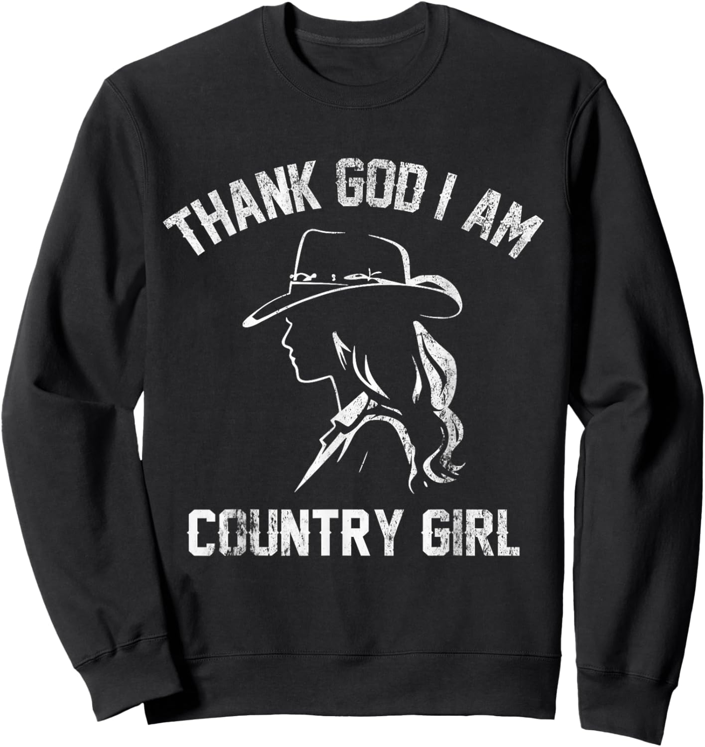 Vintage Thank God I'm A Country Music Girl Women Cool Ideas Sweatshirt - Sweatshirt | Black