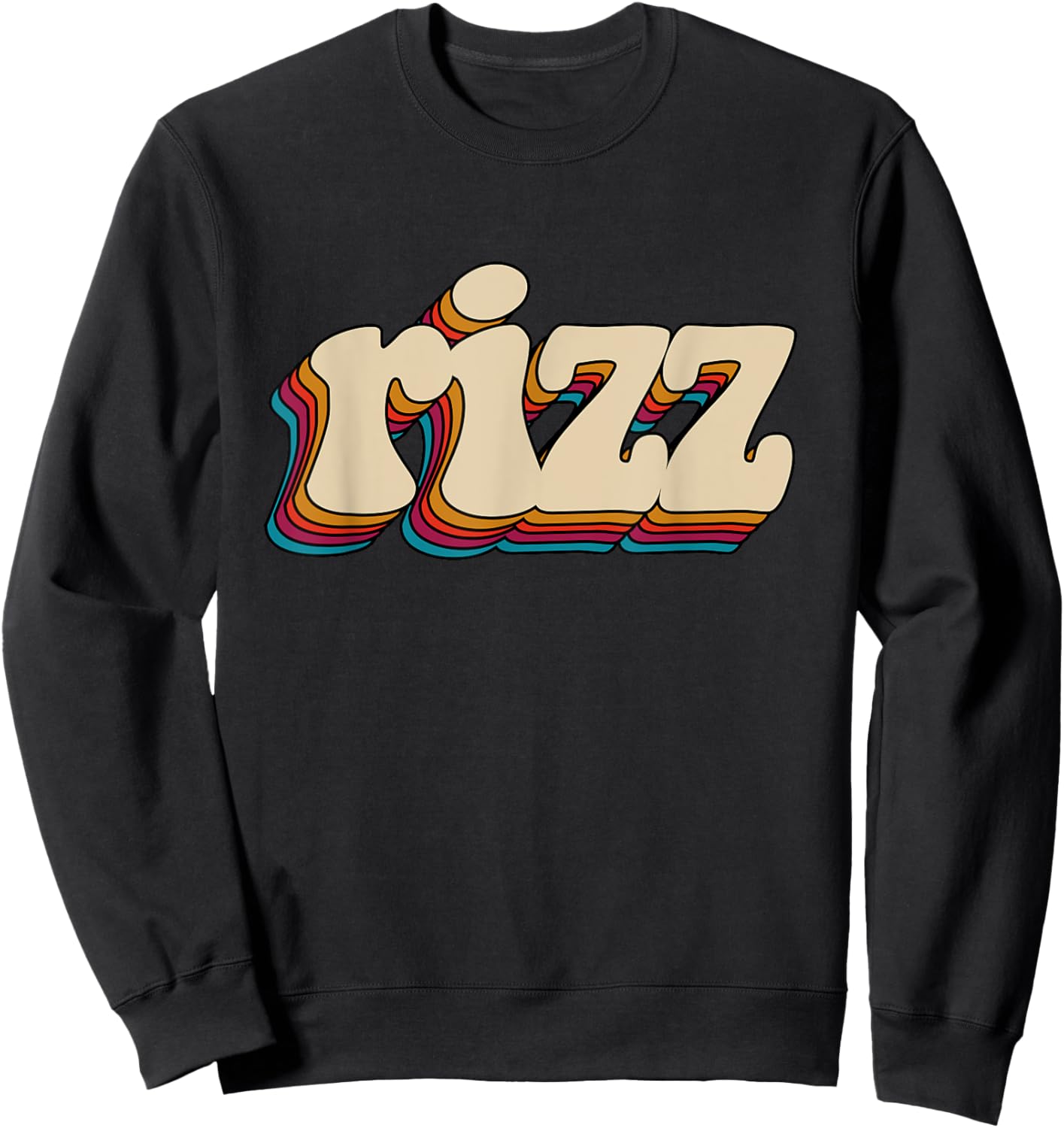 W Rizz Retro Vintage Meme Slang Unspoken Rizz Sweatshirt - Sweatshirt | Black
