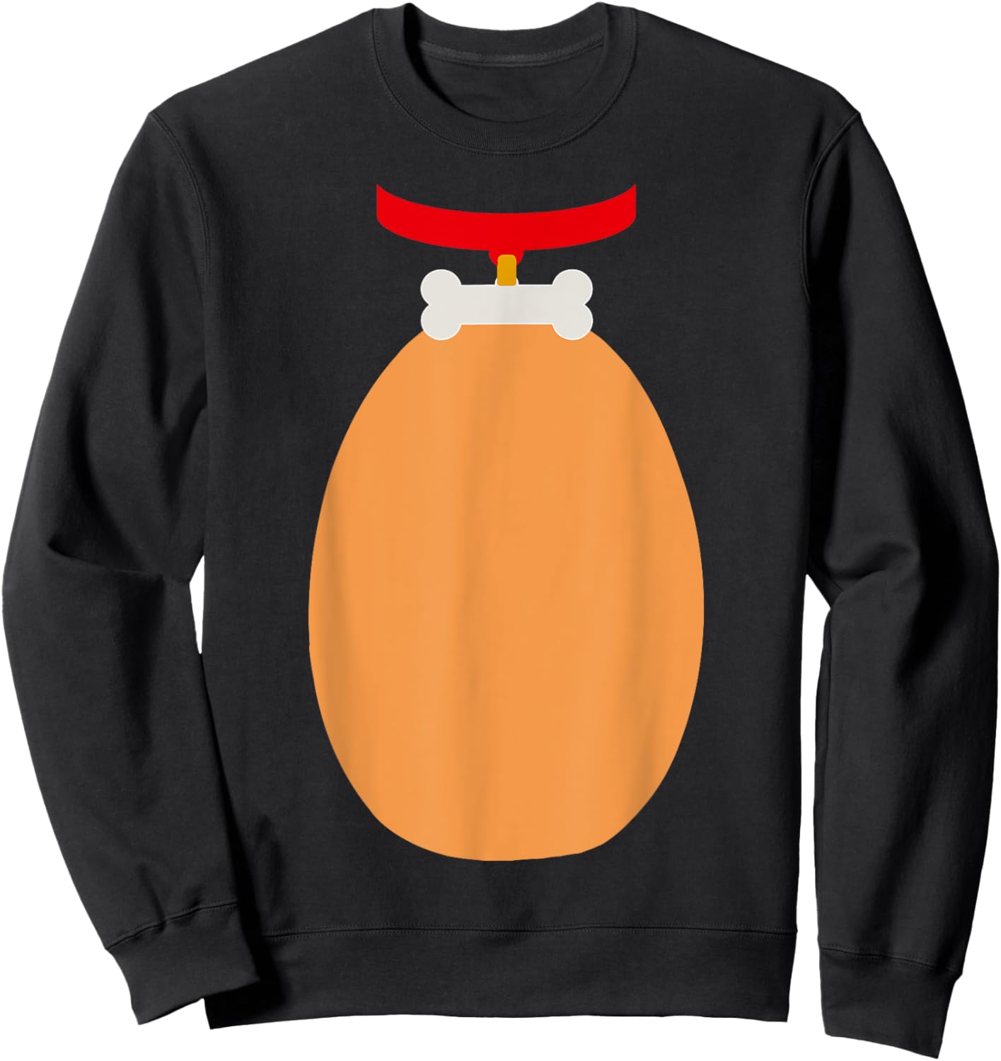 Funny belly dog with bone collar easy DIY halloween costume Sweatshirt - Sweatshirt | Black