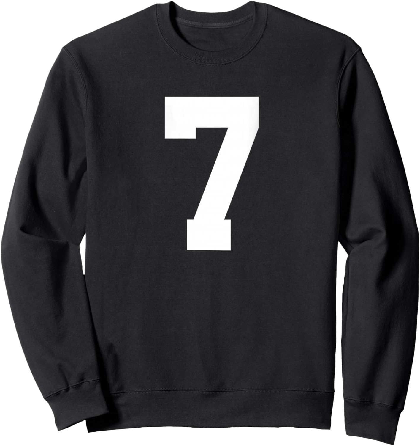 Number 7 (on Back) Sports Team Jersey Number Sweatshirt - Sweatshirt | Black