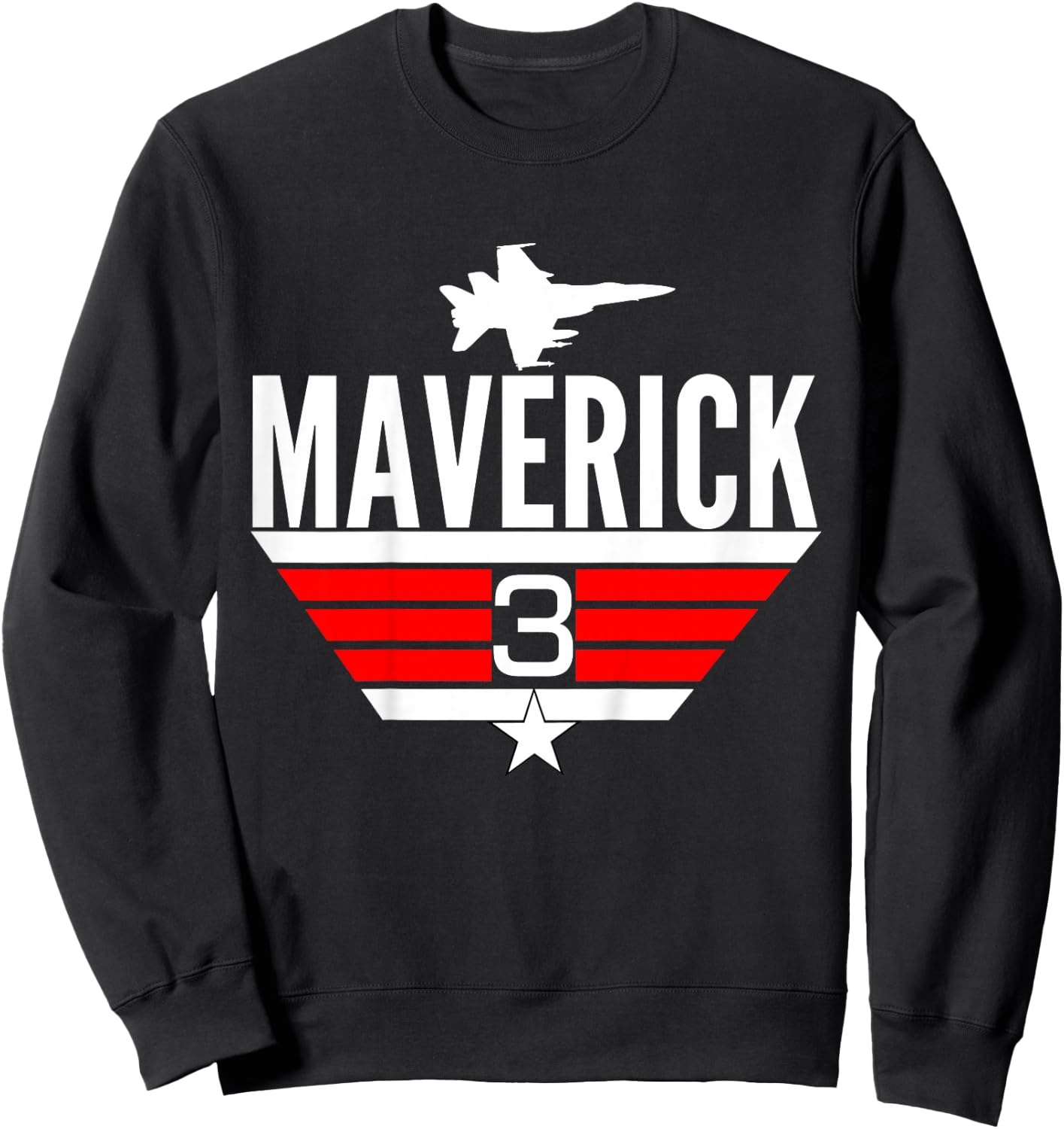 3 Year Old Top Maverick Jet Birthday Party Theme Shirt Sweatshirt - Sweatshirt | Black