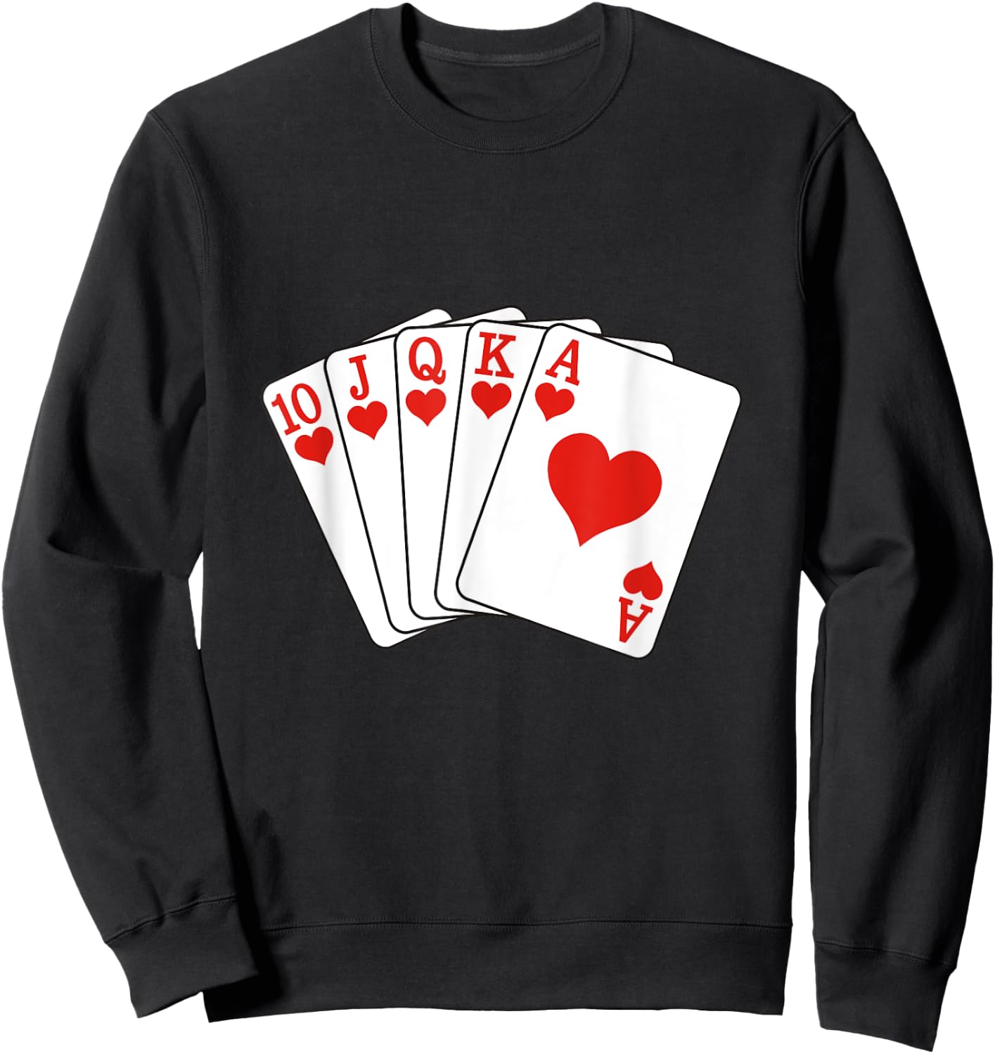 Royal Flush Hearts Sweatshirt - Sweatshirt | Black