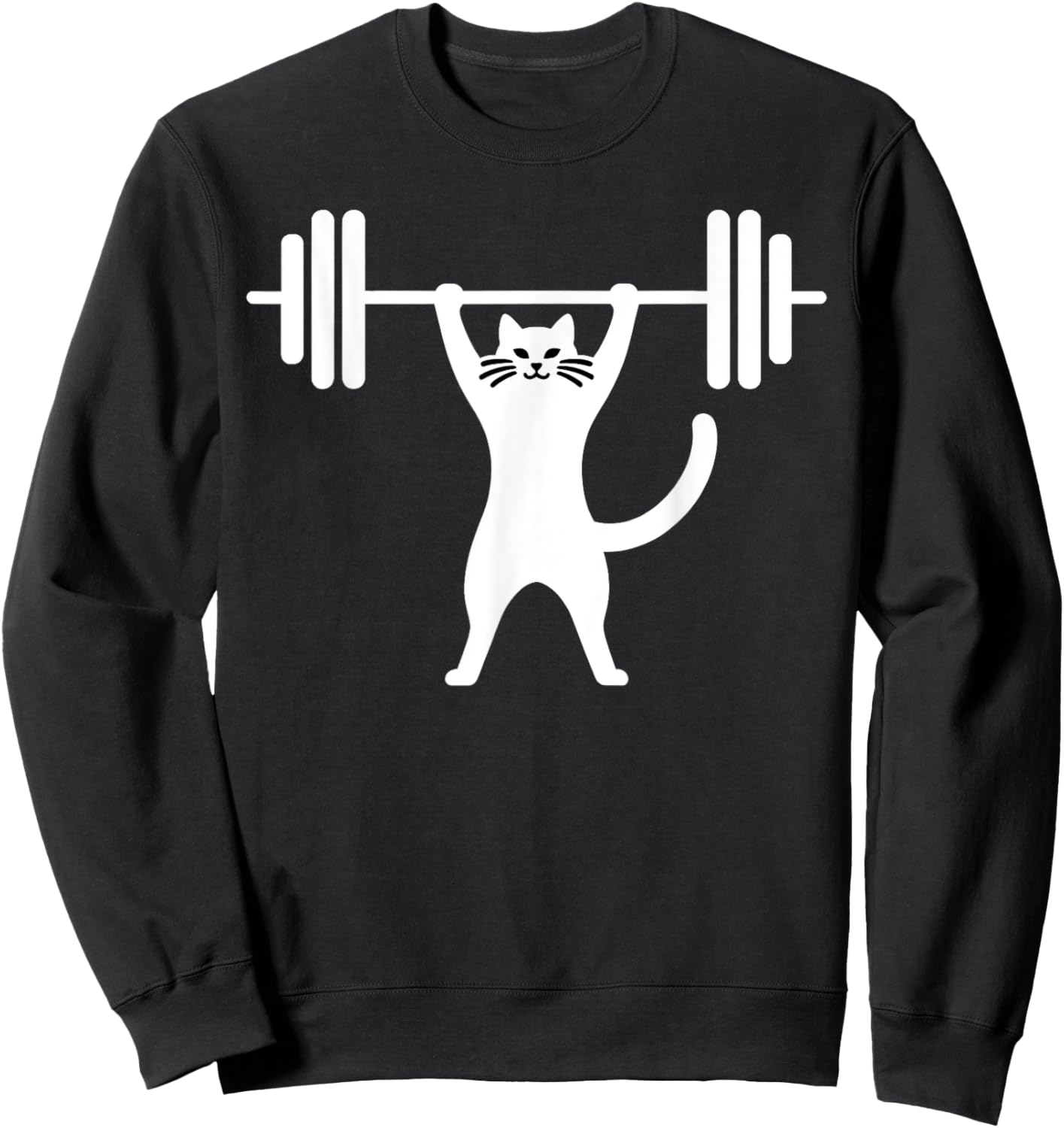 Cat Powerlifting Weightlifting Gym Workout Men Women Kids Sweatshirt - Sweatshirt | Black
