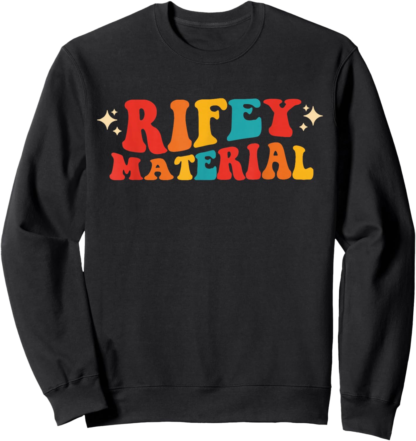 Rifey Material Vintage Apparel - Women's Humorous Occasion - Black, Small, Short Sleeve Sweatshirt - Sweatshirt | Black