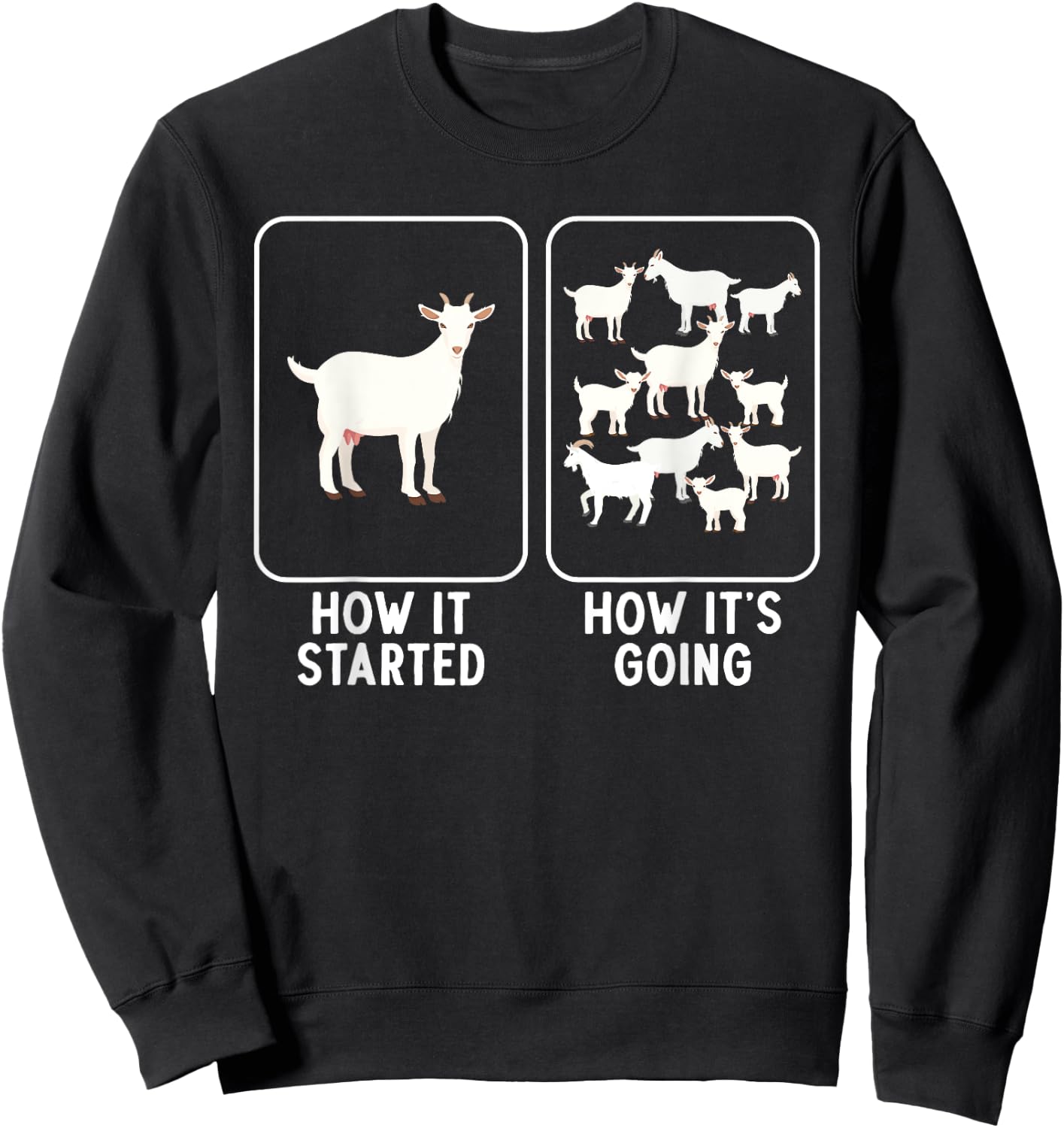 Goat Design Women Goat Themed Domestic Goat Lover Sweatshirt - Sweatshirt | Black