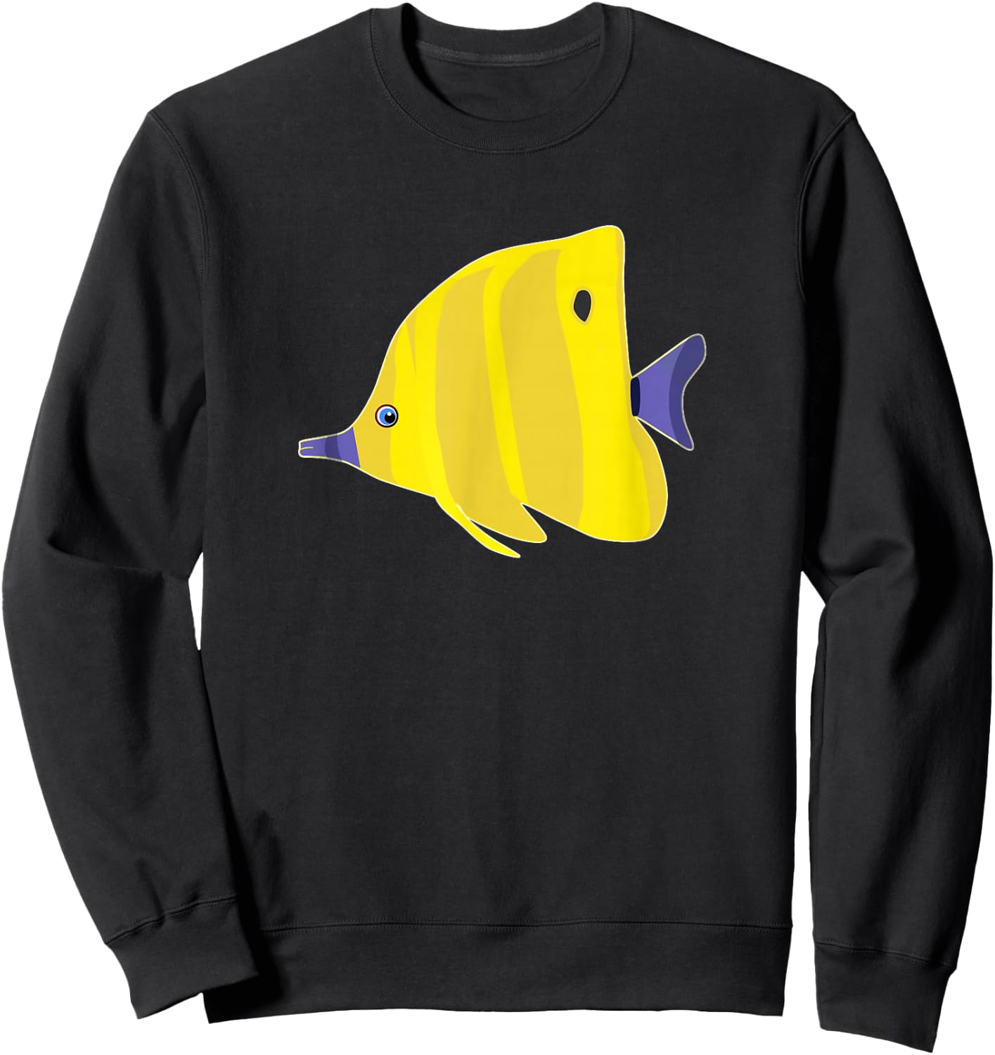 Cool Butterfly Exotic Fish Tropical Aquarium Ocean Sweatshirt - Sweatshirt | Black