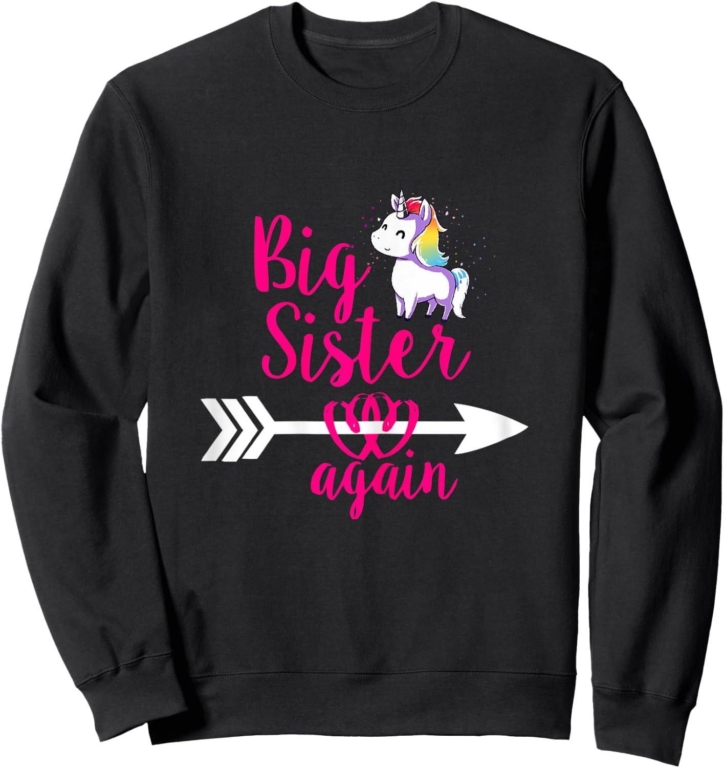 Big Sister again Sibling Older Daughter Sweatshirt - Sweatshirt | Black