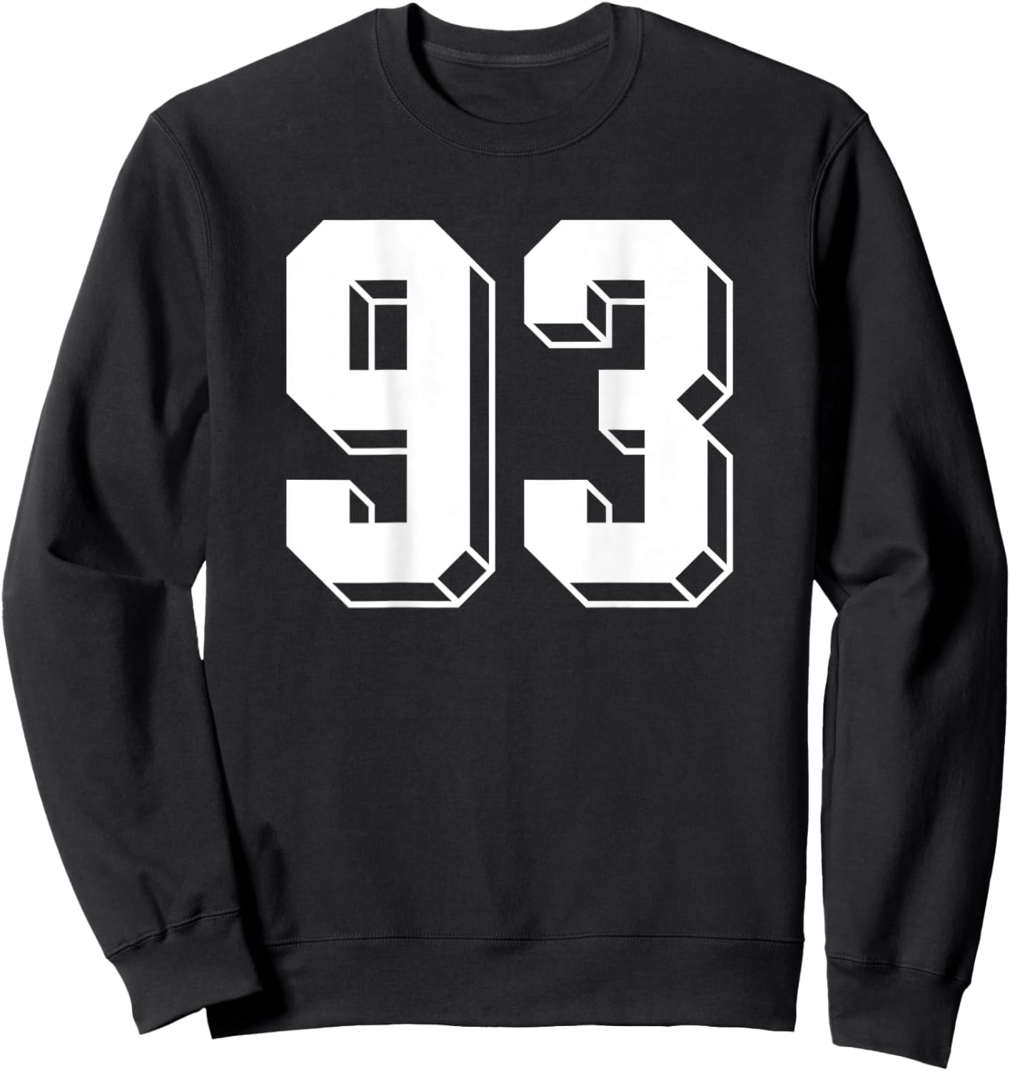 Number 93 BACKSIDE - Retro 80s 90s Team Jersey Numbered Sweatshirt - Sweatshirt | Black